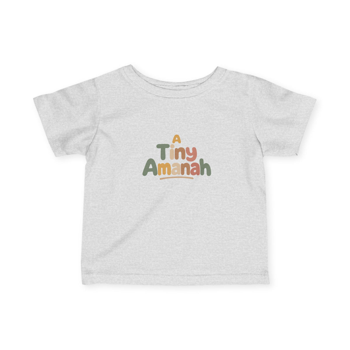 Infant Tee — "A Tiny Amanah" Colorful Retro Baby Shirt