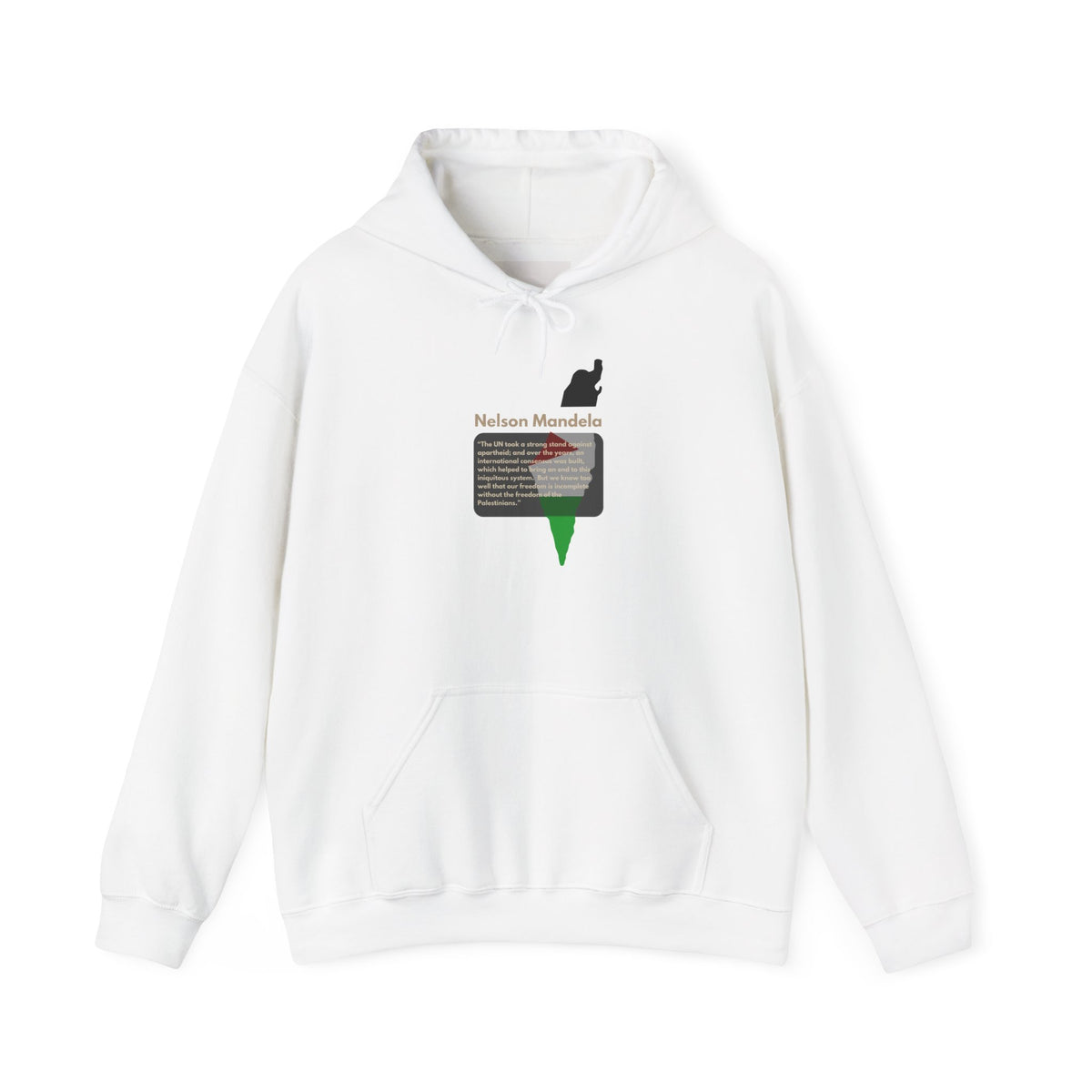 Hoodie - Nelson Mandela Quote & Palestine Flag Graphic