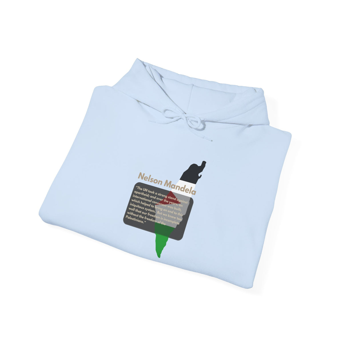 Hoodie - Nelson Mandela Quote & Palestine Flag Graphic