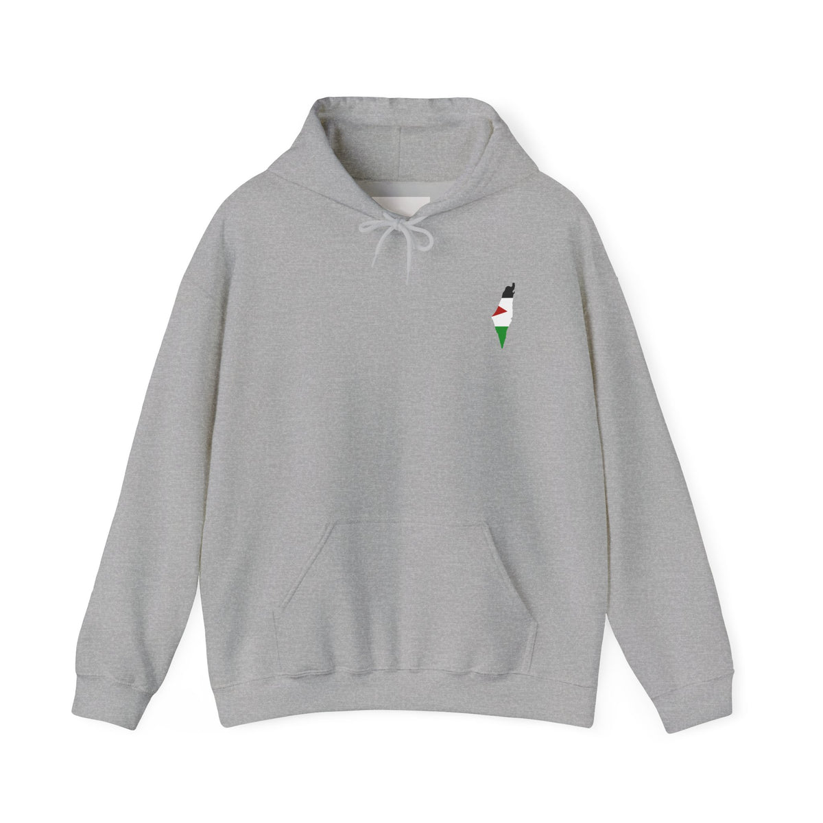 Minimalist Palestinian Flag Hoodie – Small Chest Emblem