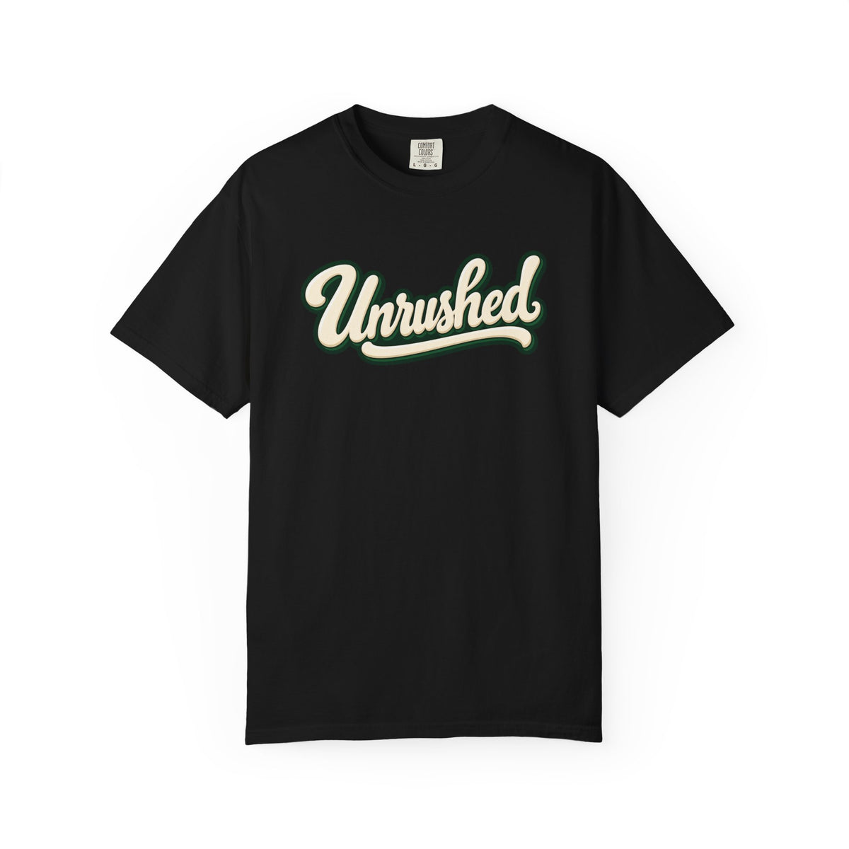 Unrushed Script T-Shirt — Vintage Retro Graphic Tee
