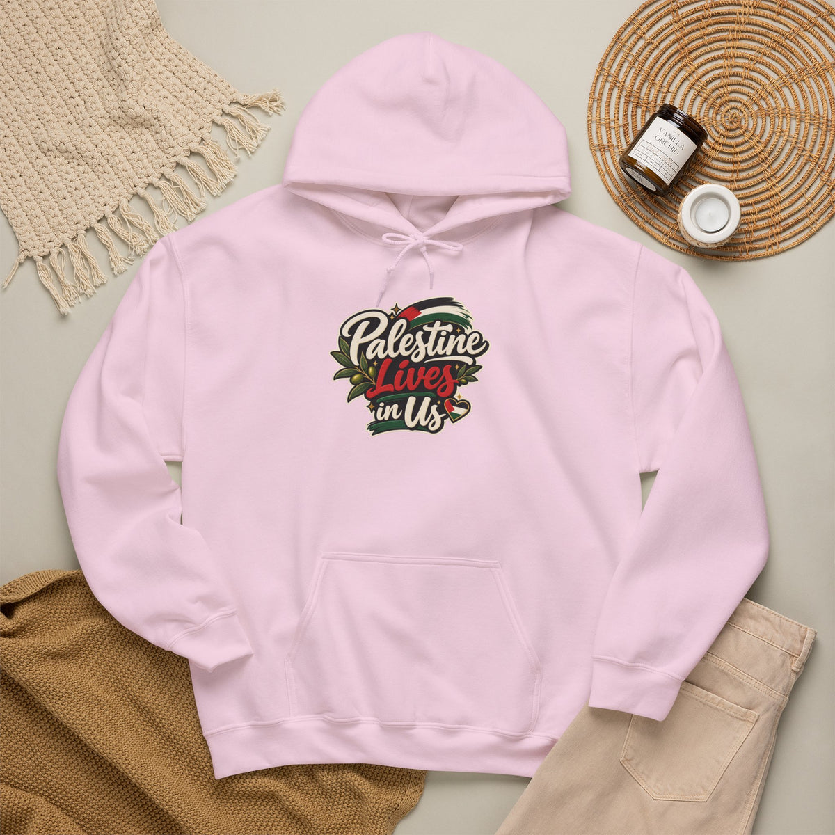 Hoodie — "Palestine Lives in Us" Graphic Hoodie
