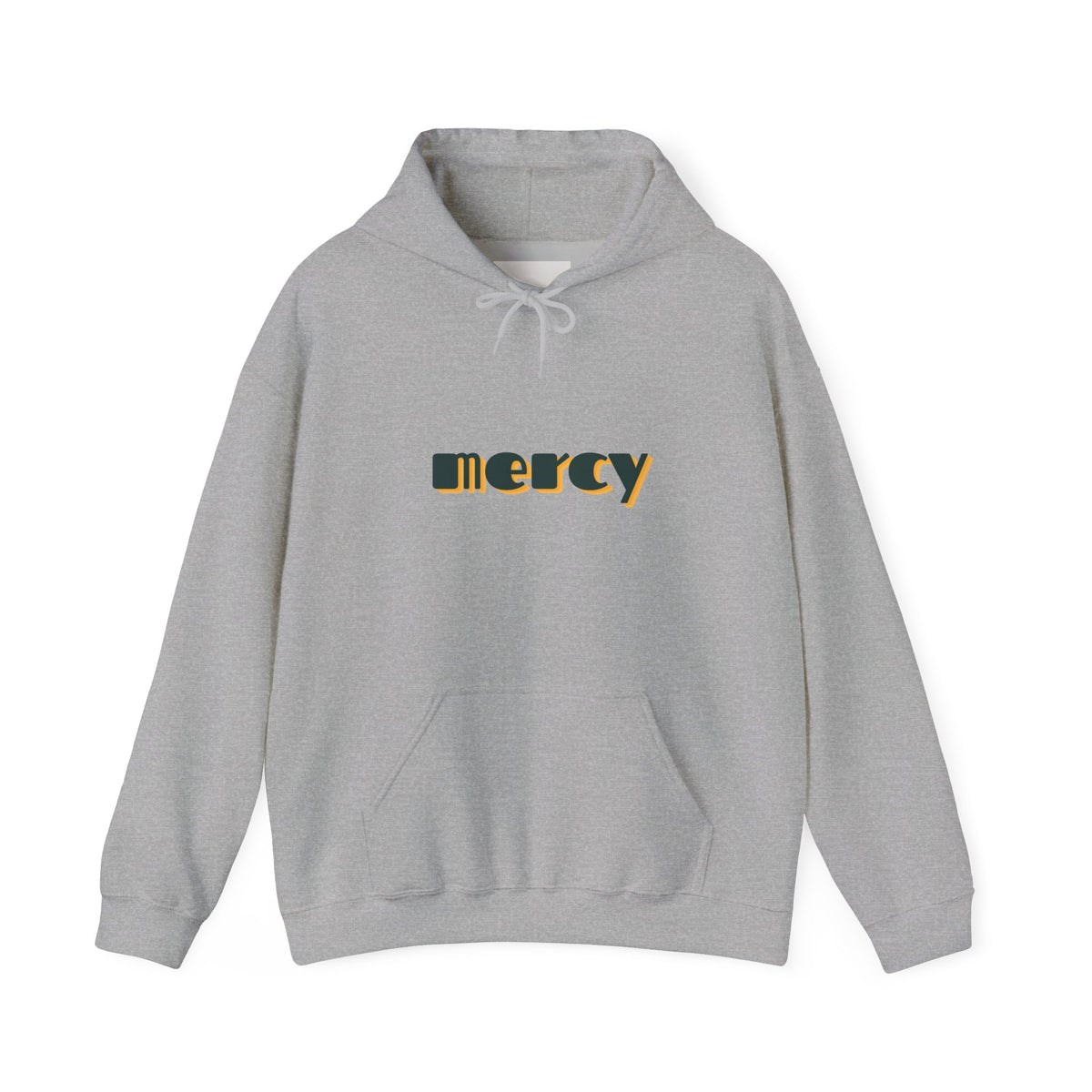 Mercy Retro Text Hoodie — Minimal Spiritual Comfort Sweatshirt