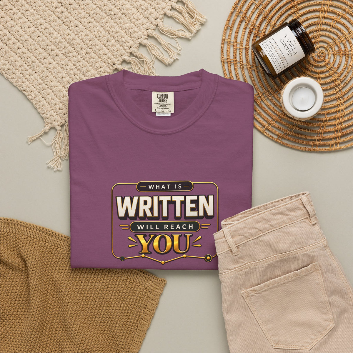 Inspirational 'Written Will Reach You' Graphic T-Shirt