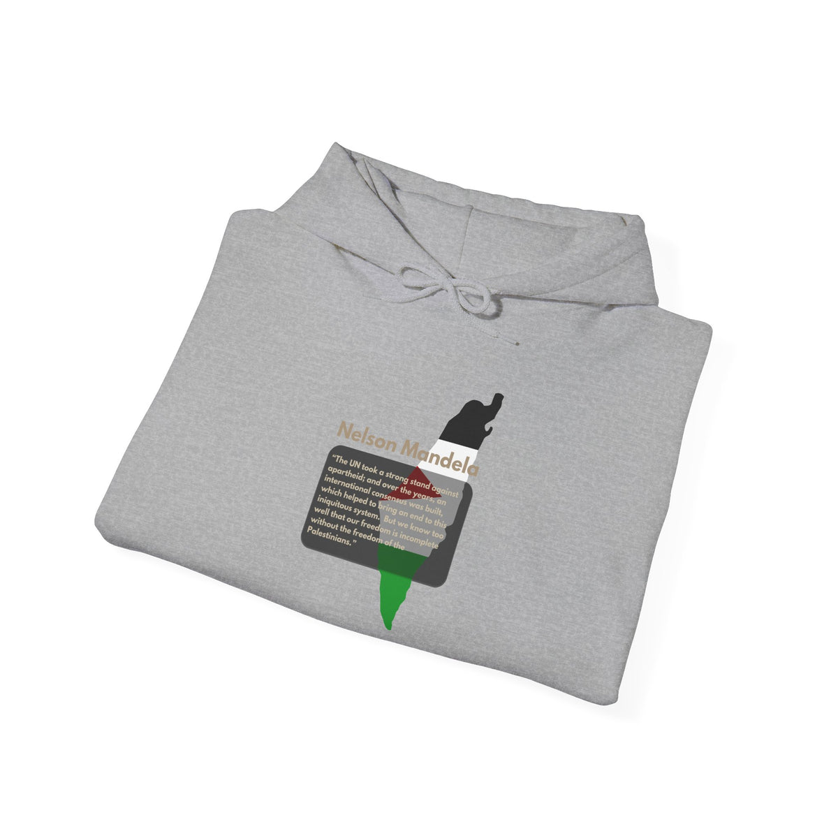 Hoodie - Nelson Mandela Quote & Palestine Flag Graphic