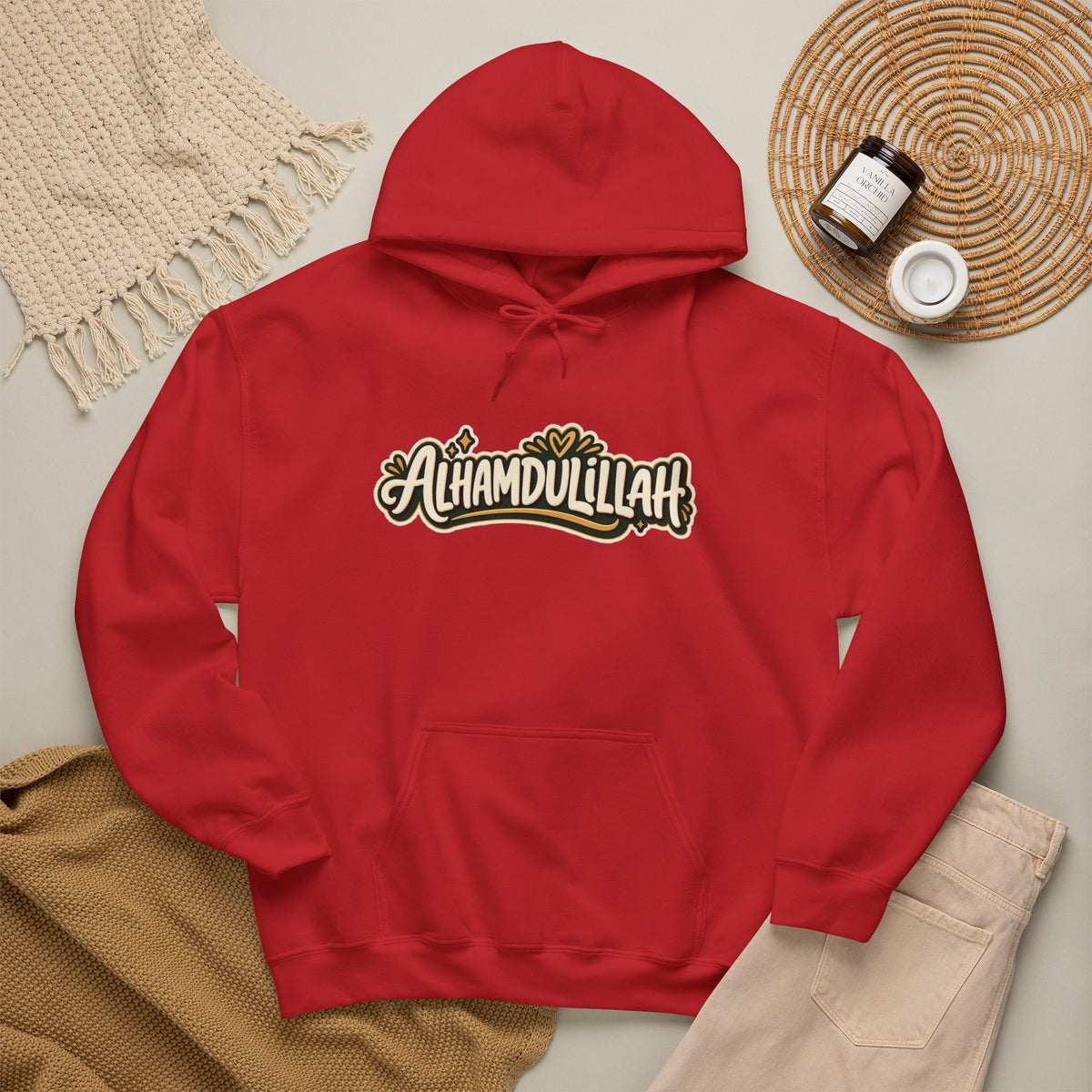 Alhamdulillah Hoodie — 'Through Every Chapter' Inspirational Islamic Pullover
