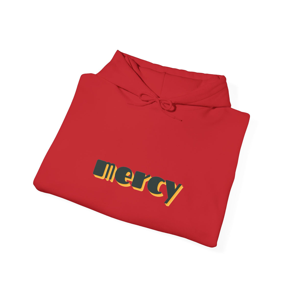 Mercy Retro Text Hoodie — Minimal Spiritual Comfort Sweatshirt