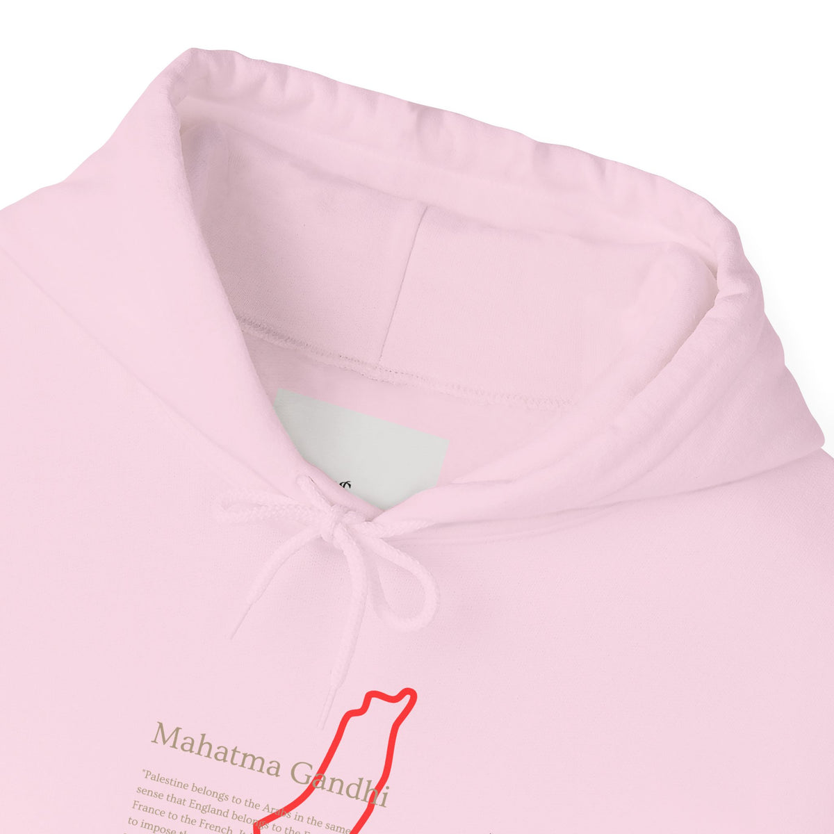 Hoodie — Mahatma Gandhi Quote with Red Palestine Map Outline