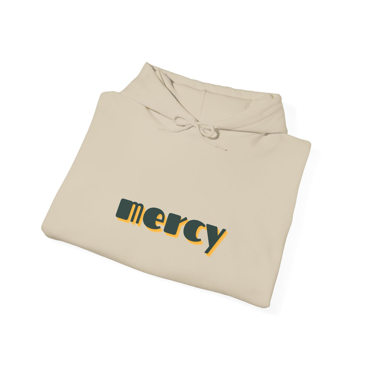 Mercy Retro Text Hoodie — Minimal Spiritual Comfort Sweatshirt