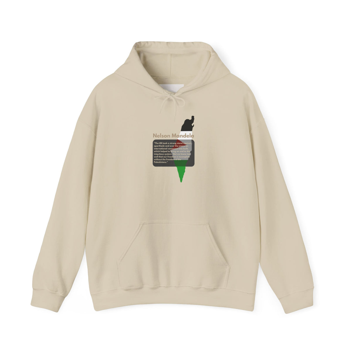 Hoodie - Nelson Mandela Quote & Palestine Flag Graphic