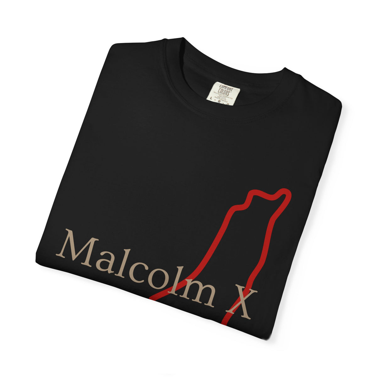 Malcolm X Palestine Quote Outline T-Shirt — Minimalist Palestine Solidarity Tee