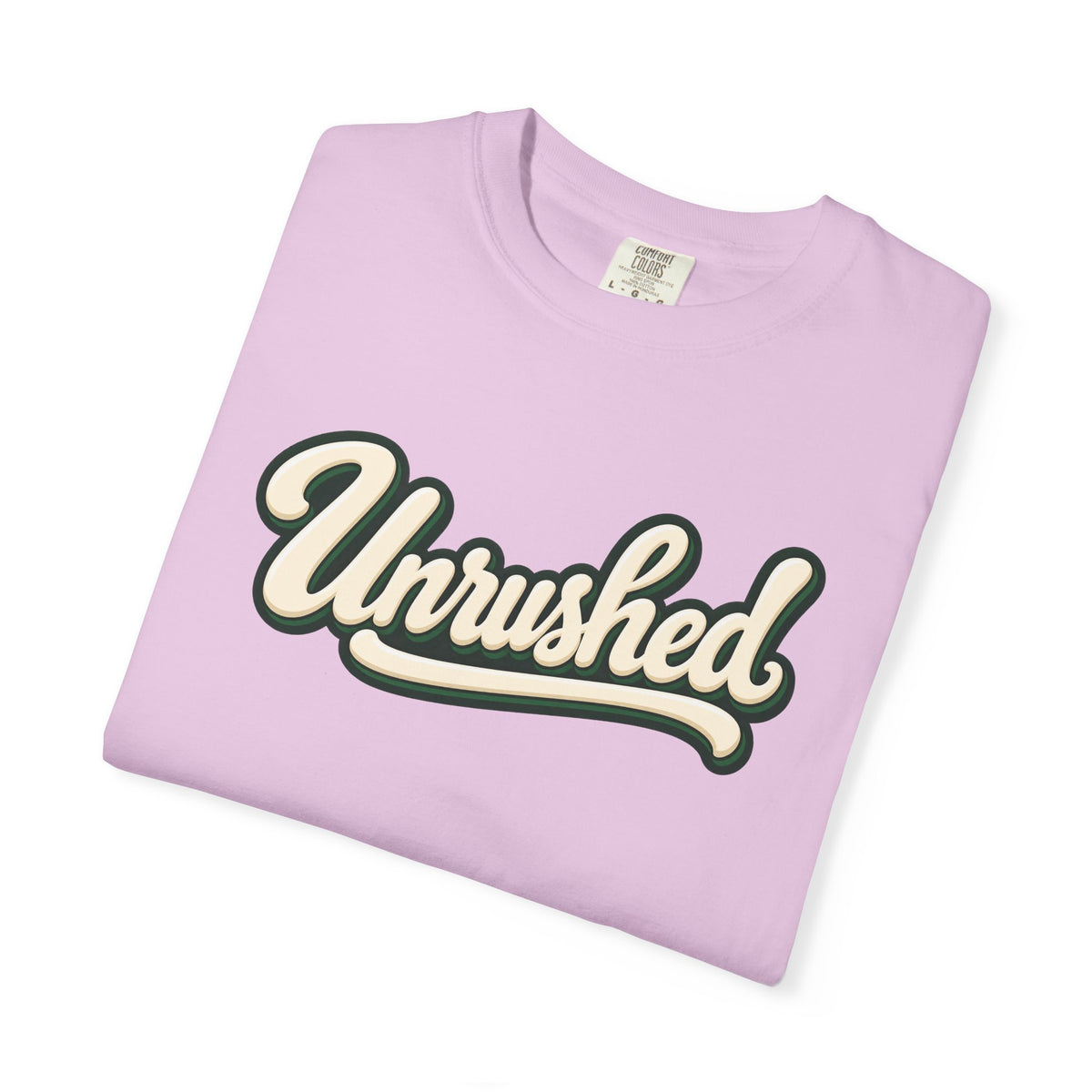Unrushed Script T-Shirt — Vintage Retro Graphic Tee