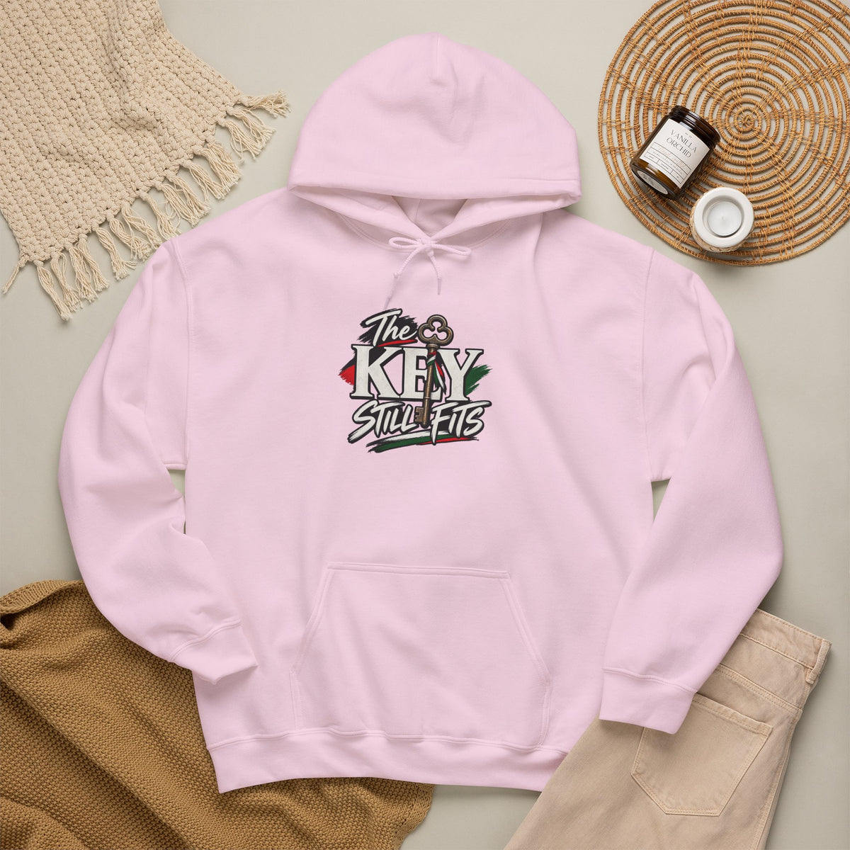 Hoodie — 'The Key Still Fits' Retro Script Logo Pullover