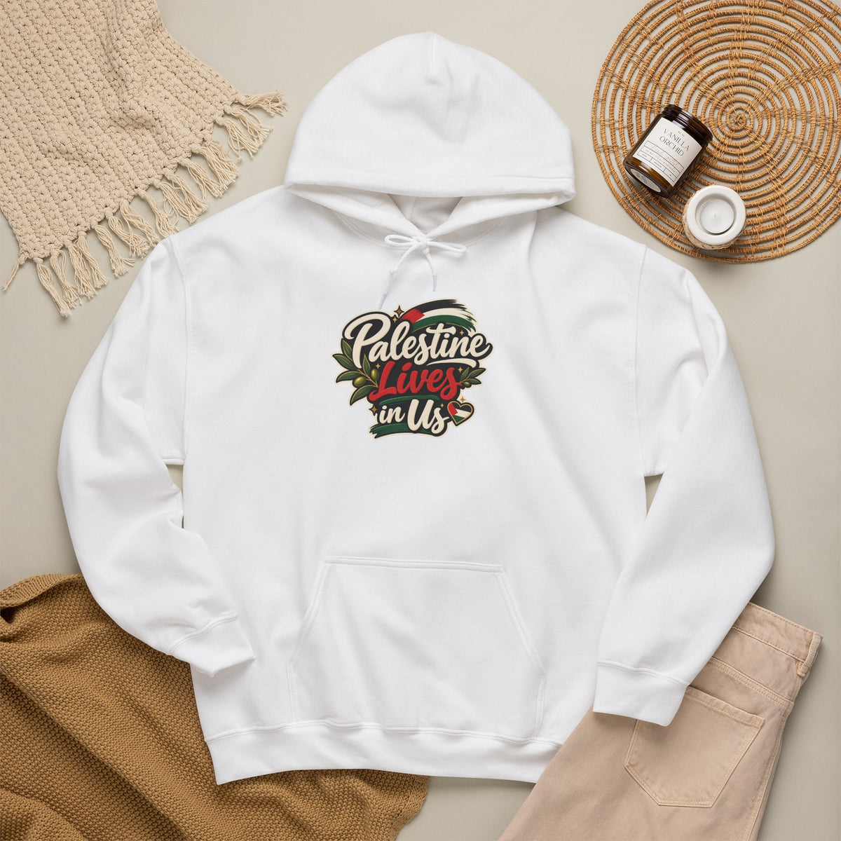 Hoodie — "Palestine Lives in Us" Graphic Hoodie