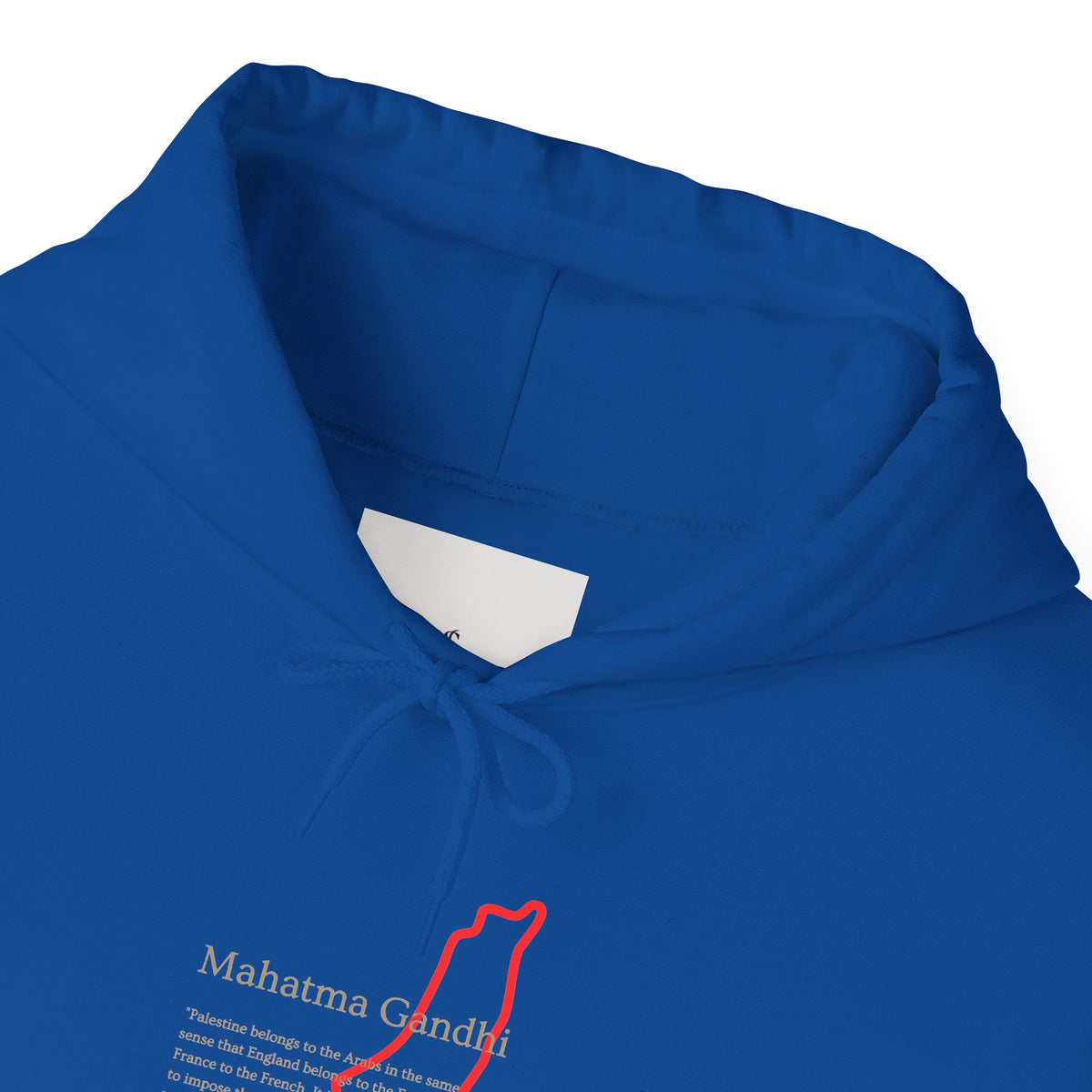 Hoodie — Mahatma Gandhi Quote with Red Palestine Map Outline