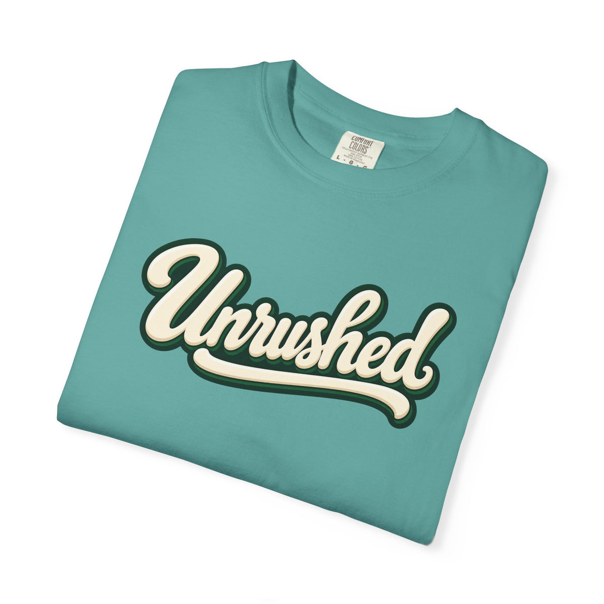 Unrushed Script T-Shirt — Vintage Retro Graphic Tee