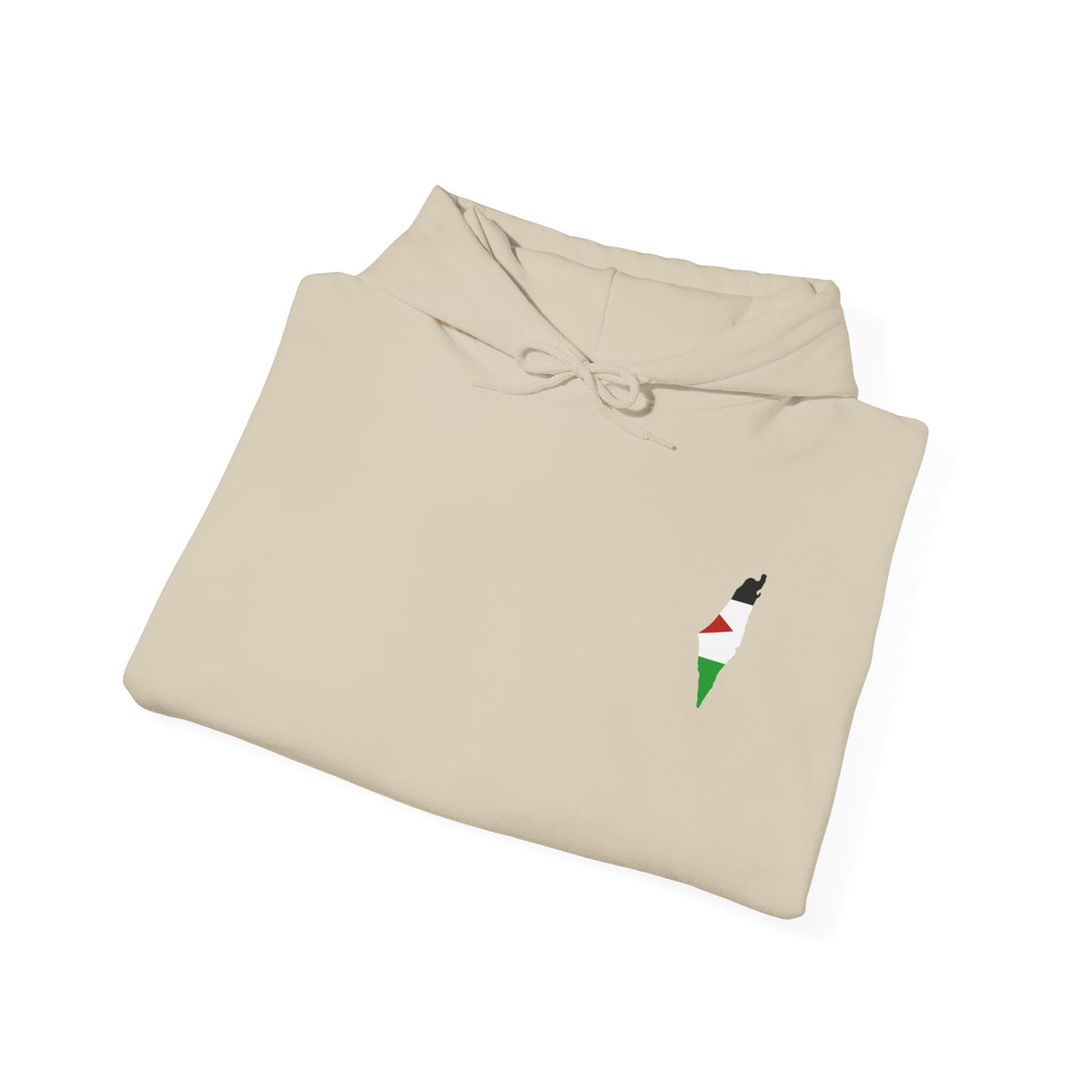 Minimalist Palestinian Flag Hoodie – Small Chest Emblem