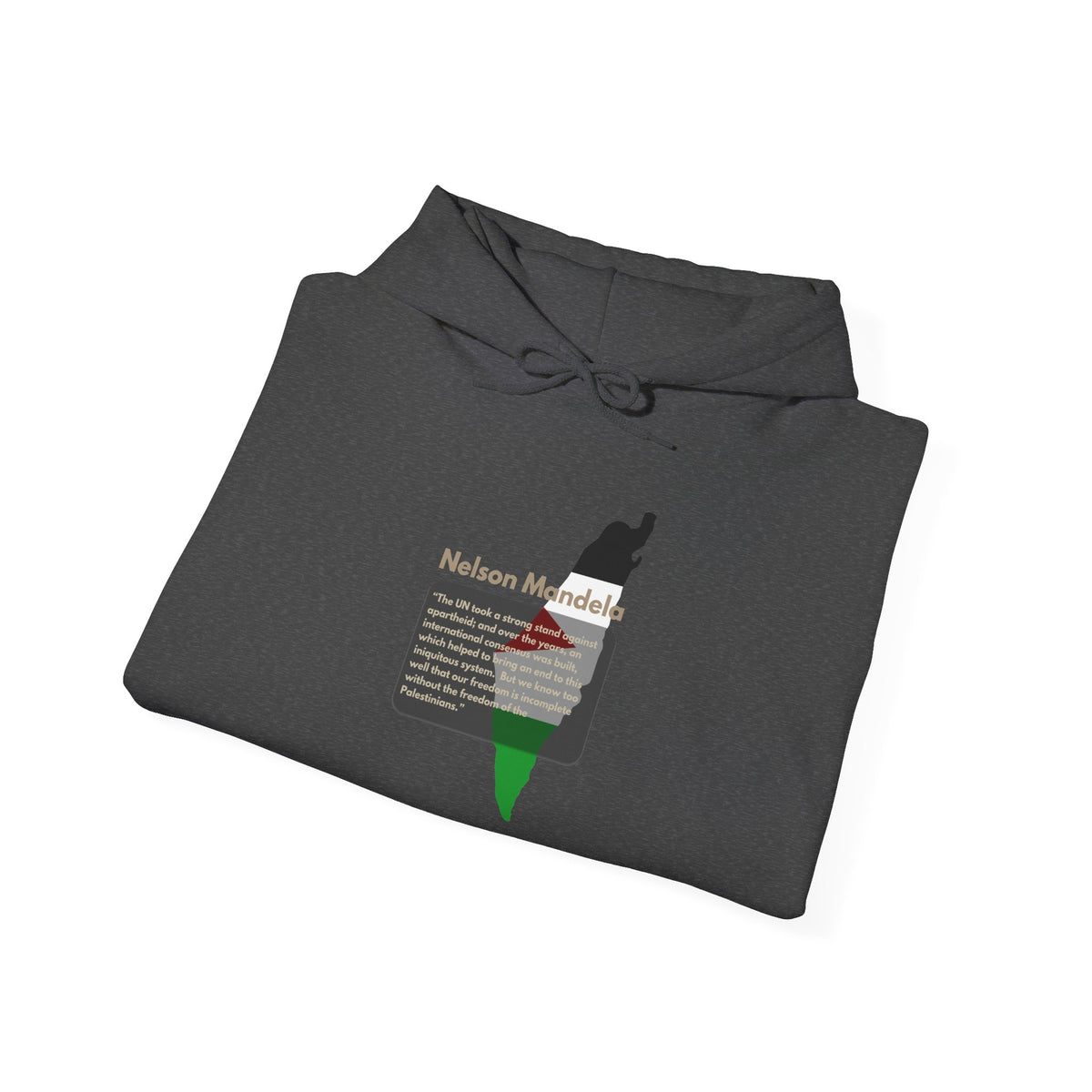 Hoodie - Nelson Mandela Quote & Palestine Flag Graphic