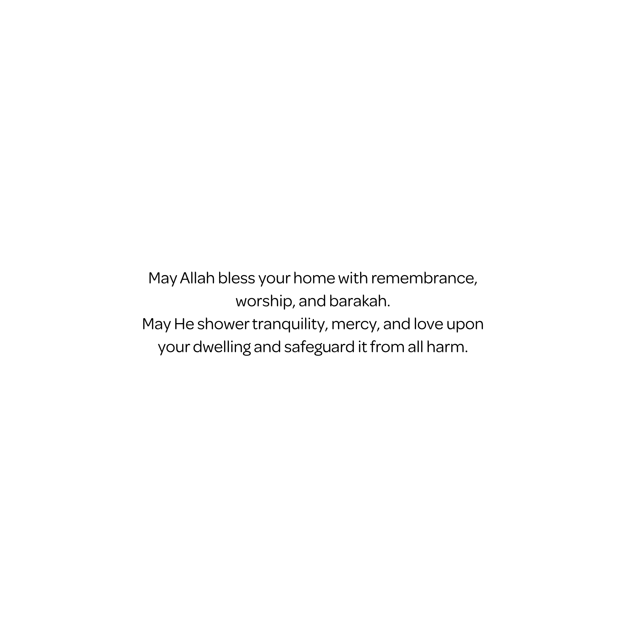 May Allah Bless and Protect Your Home Islamic Greeting Card | Islamic Housewarming Greeting Card