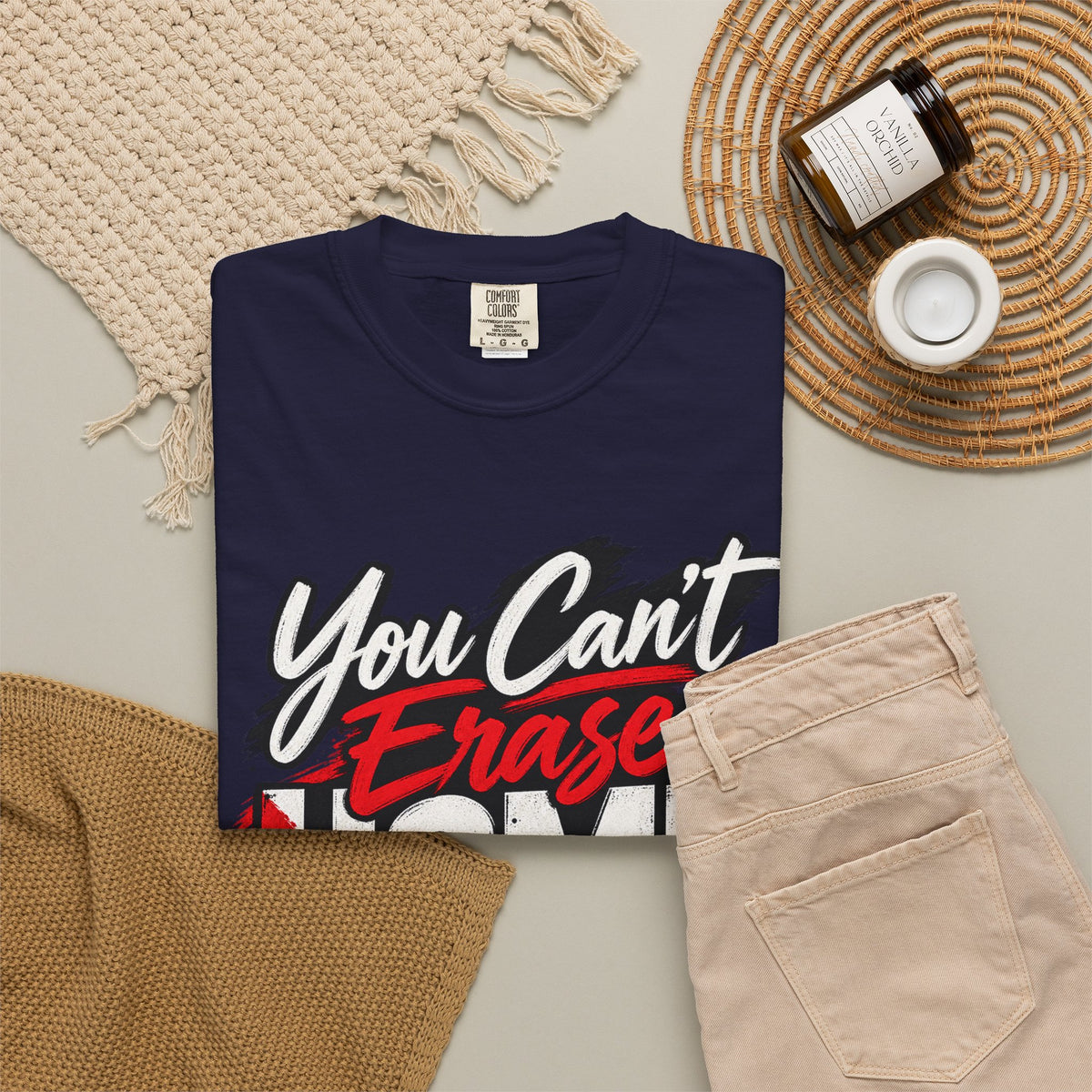 You Can't Erase Home T-Shirt — Palestine Solidarity Graphic Tee