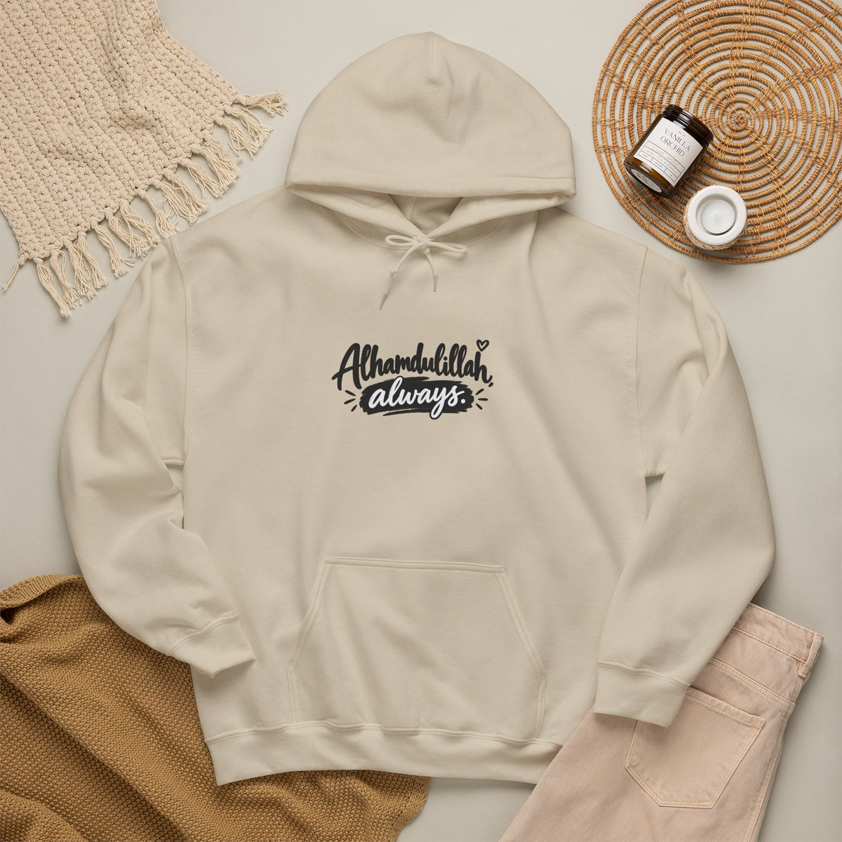 Alhamdulillah Always Hoodie — Faith-Inspired Gratitude Pullover