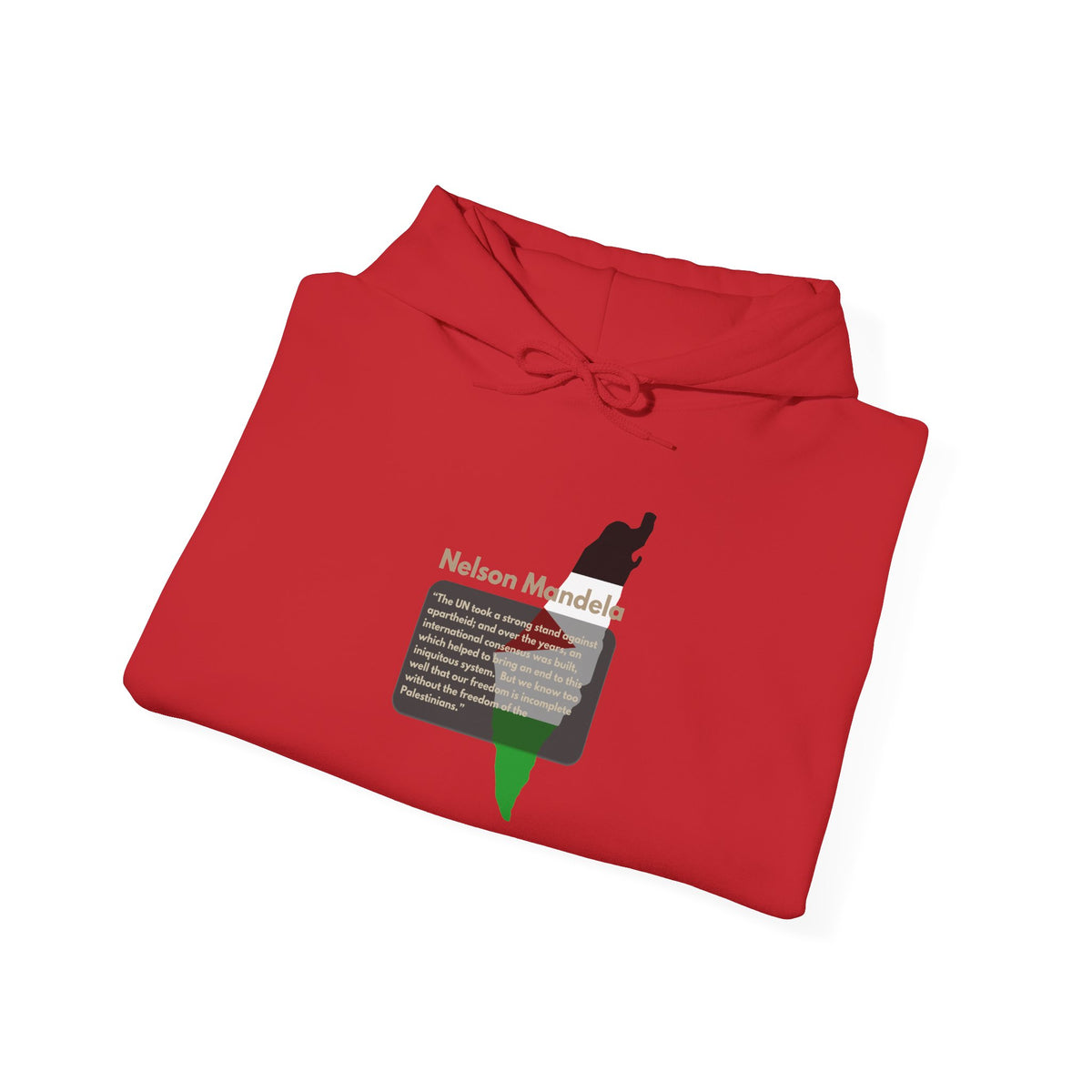 Hoodie - Nelson Mandela Quote & Palestine Flag Graphic
