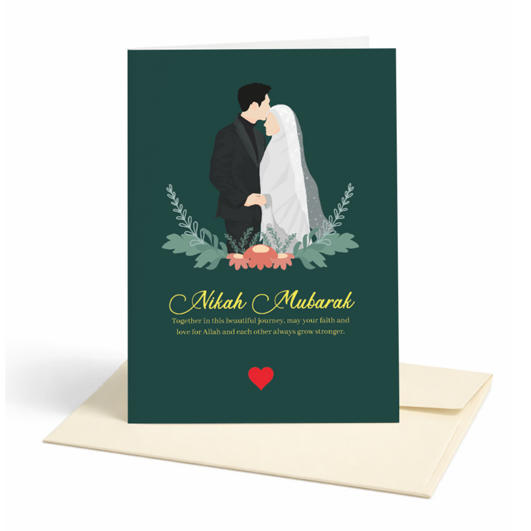 Nikah Mubarak Islamic Wedding Greeting Card | Nikah Mubarak Card