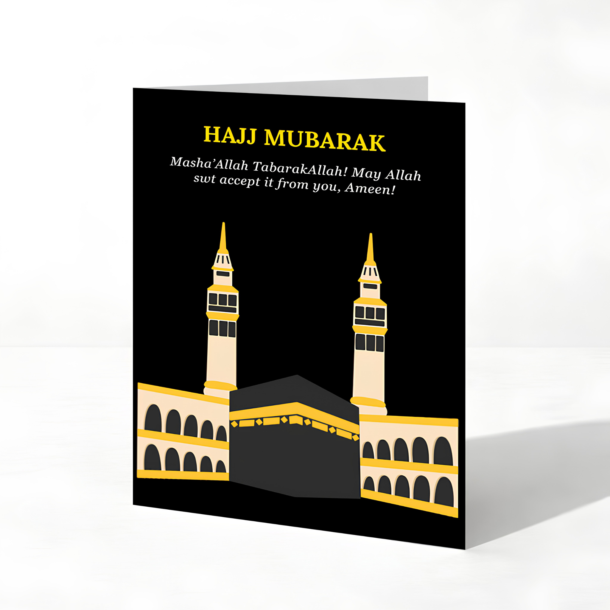 Hajj Mubarak Islamic Greeting Card