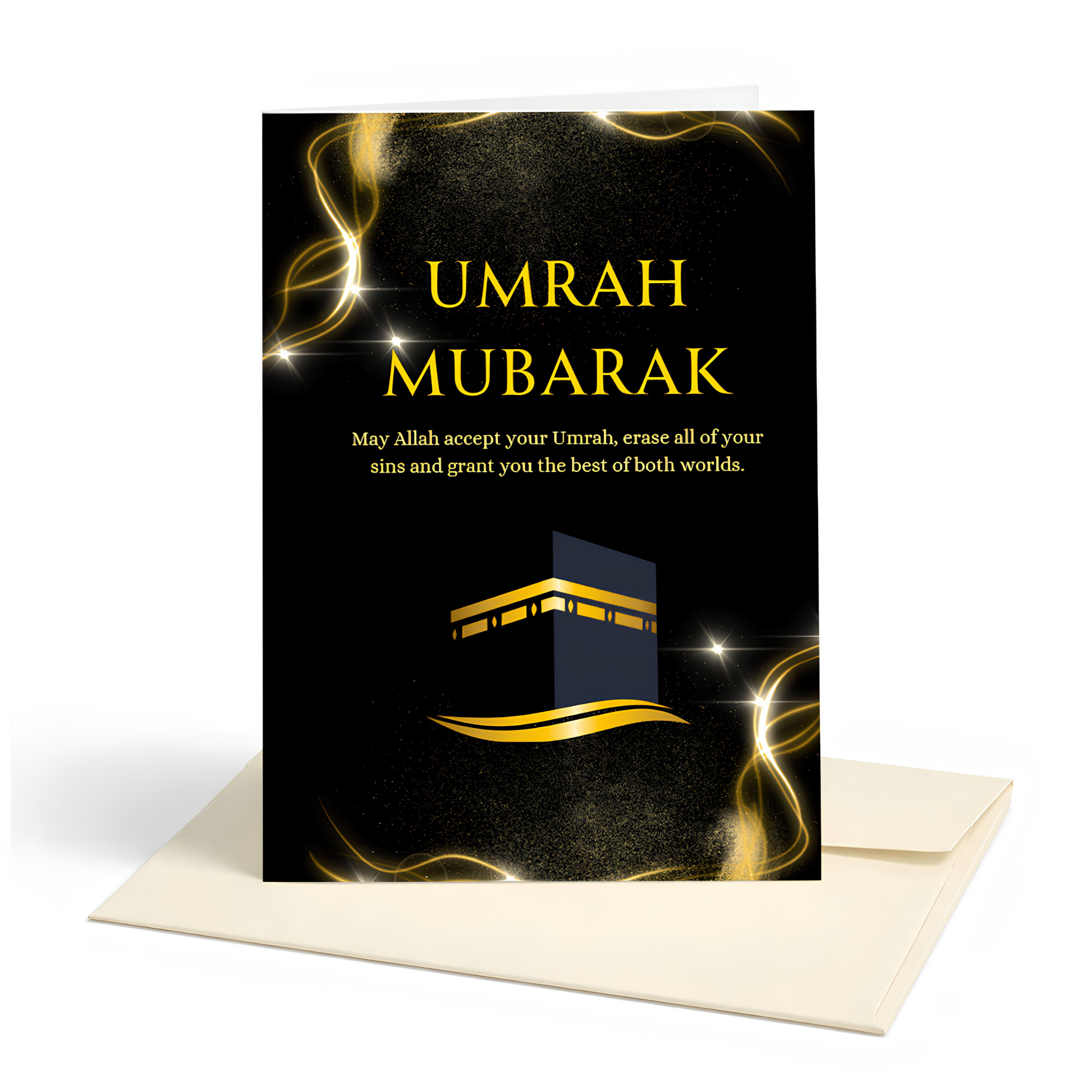 Umrah Mubarak Islamic Greeting Card | Islamic Umrah Greeting Card with Du’a
