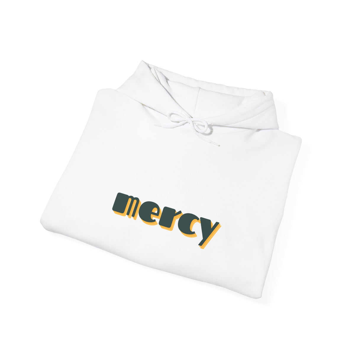 Mercy Retro Text Hoodie — Minimal Spiritual Comfort Sweatshirt
