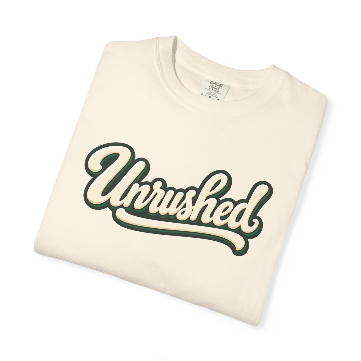 Unrushed Script T-Shirt — Vintage Retro Graphic Tee