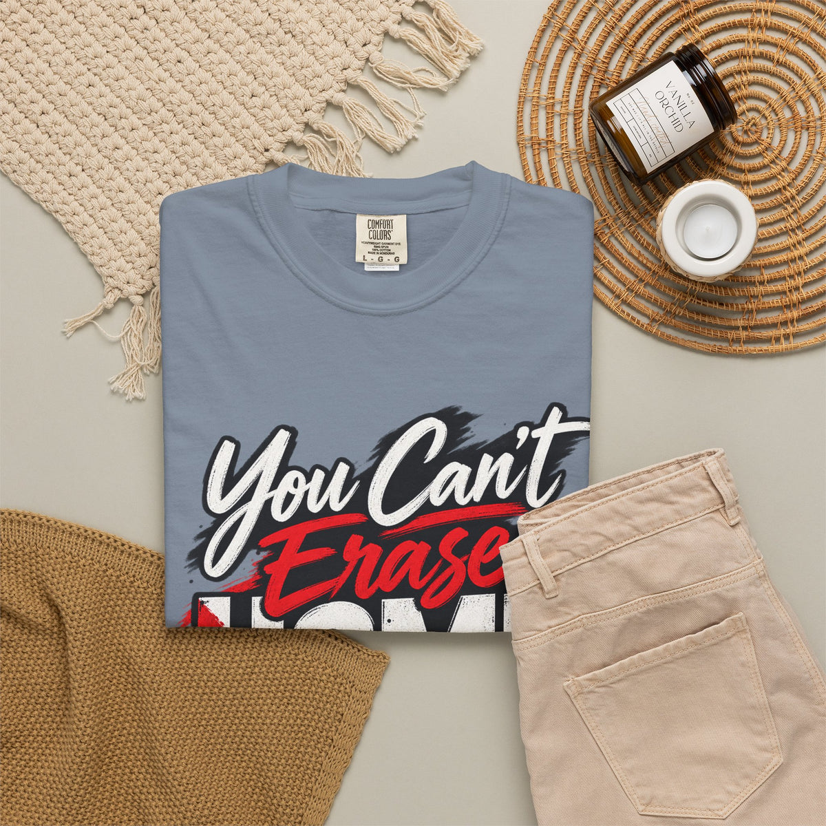 You Can't Erase Home T-Shirt — Palestine Solidarity Graphic Tee