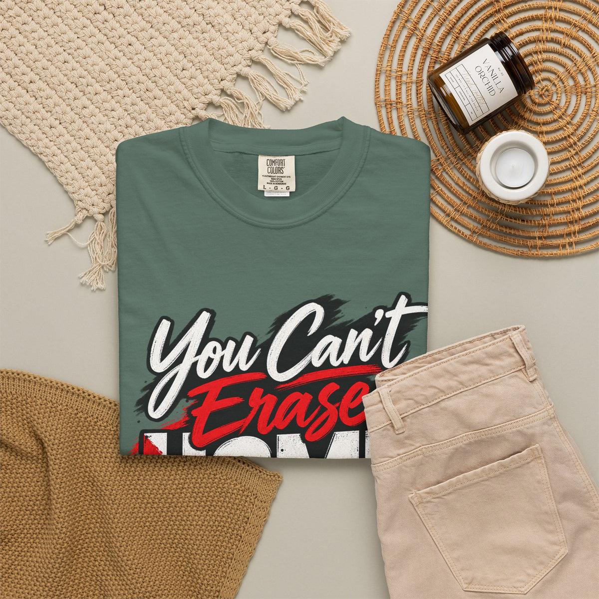 You Can't Erase Home T-Shirt — Palestine Solidarity Graphic Tee