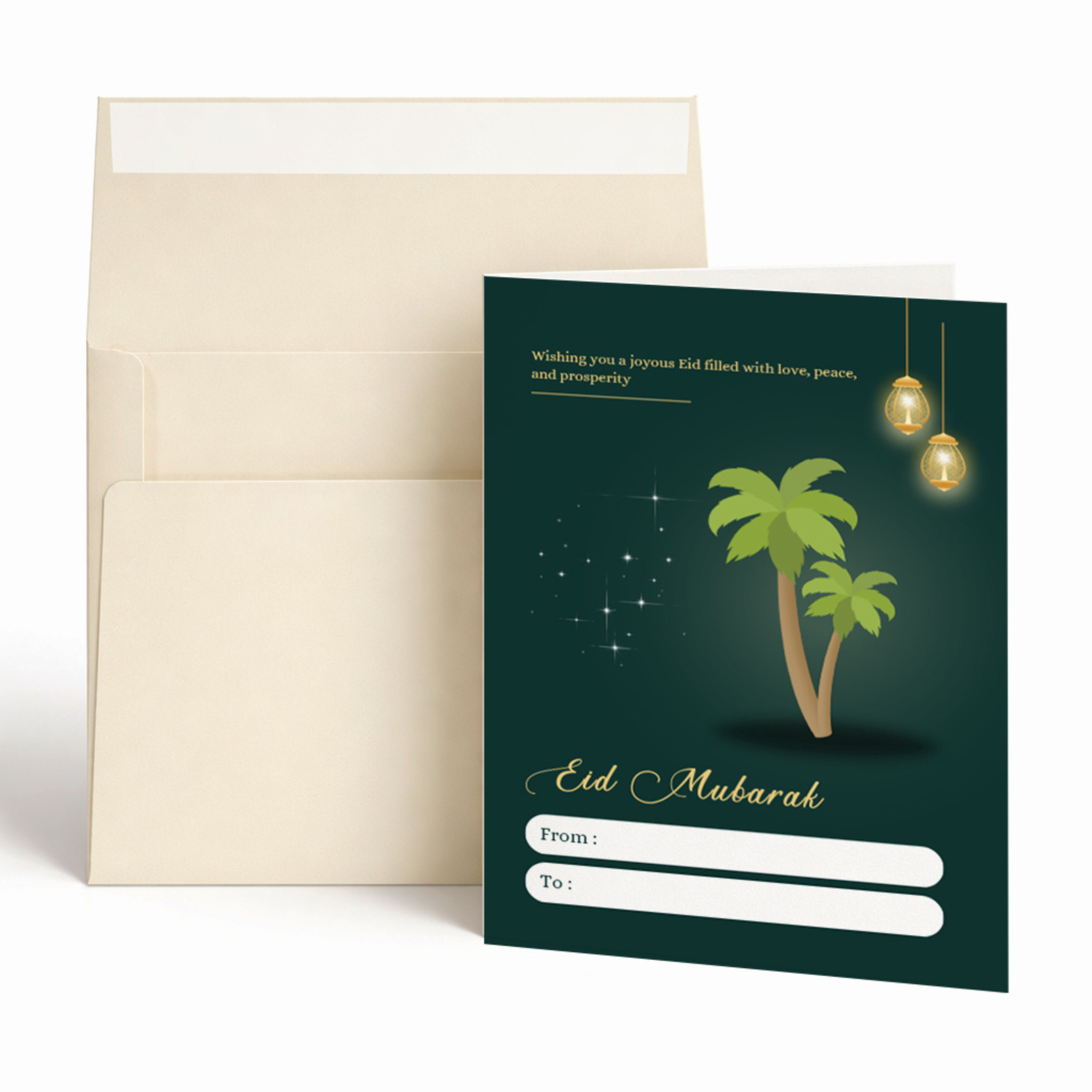 Joyous Eid Mubarak Islamic Greeting Card