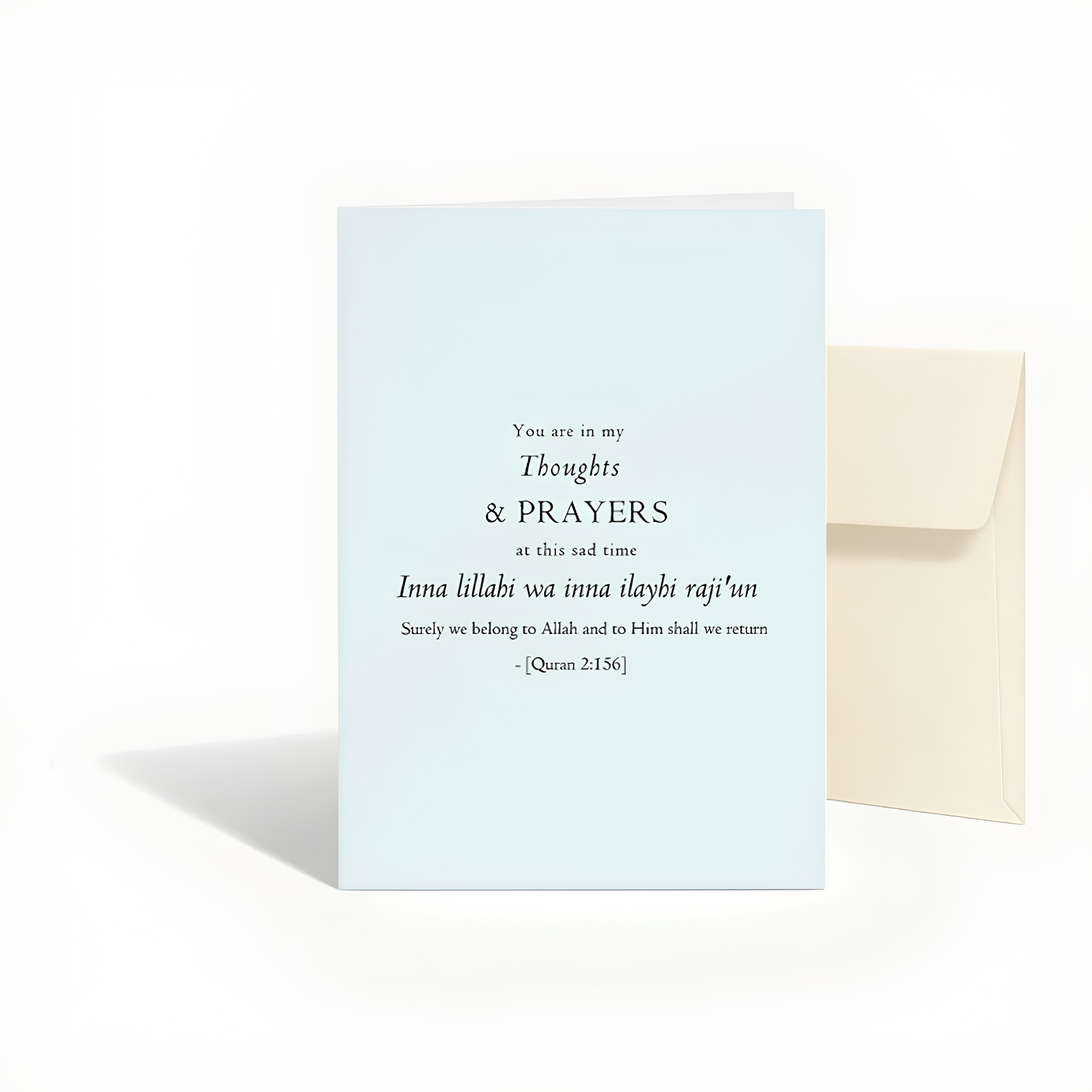 Islamic Sympathy Card – Thoughts & Prayers | Islamic Condolence Greeting Card