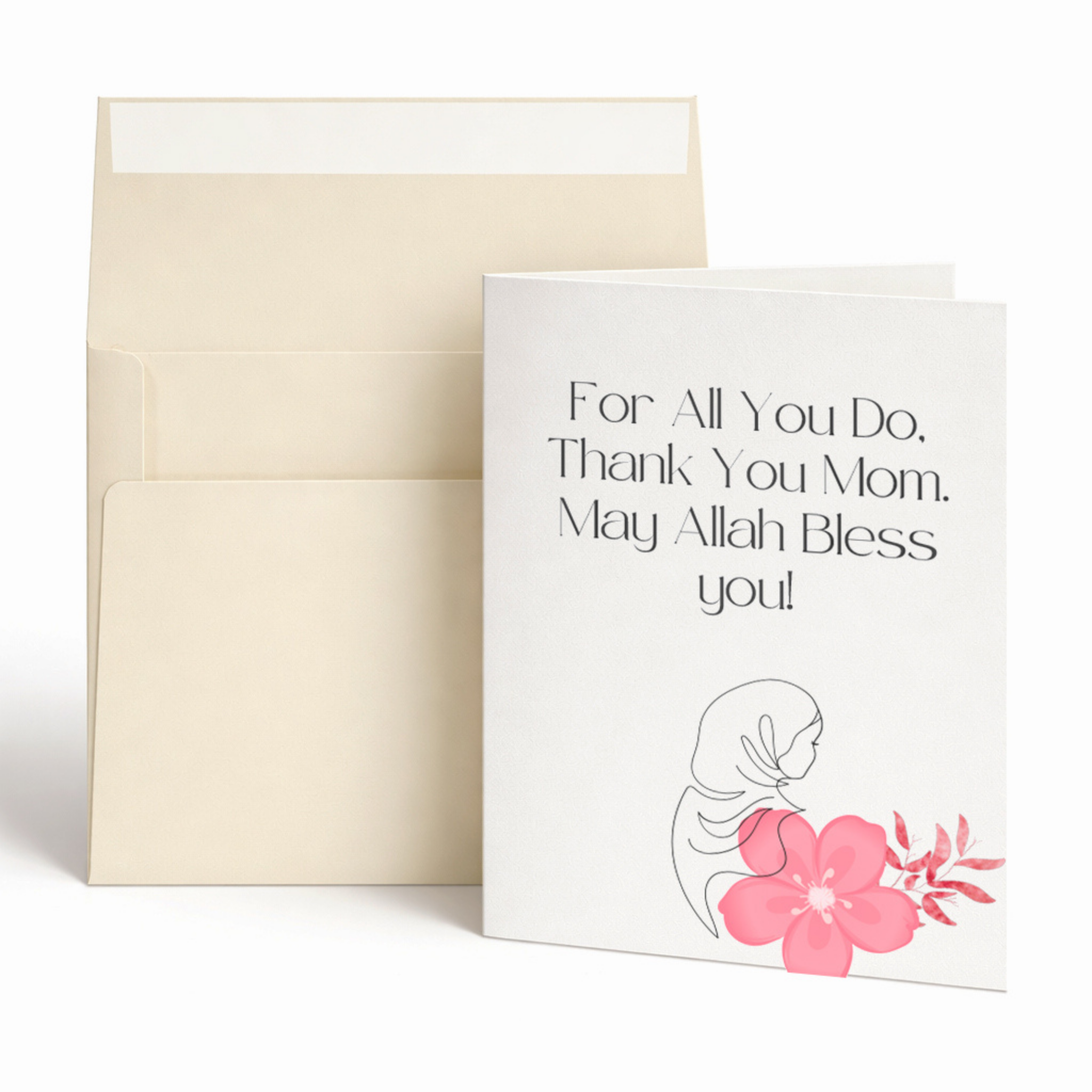Thank You Mom Islamic Greeting Card | Mother's day islamic card
