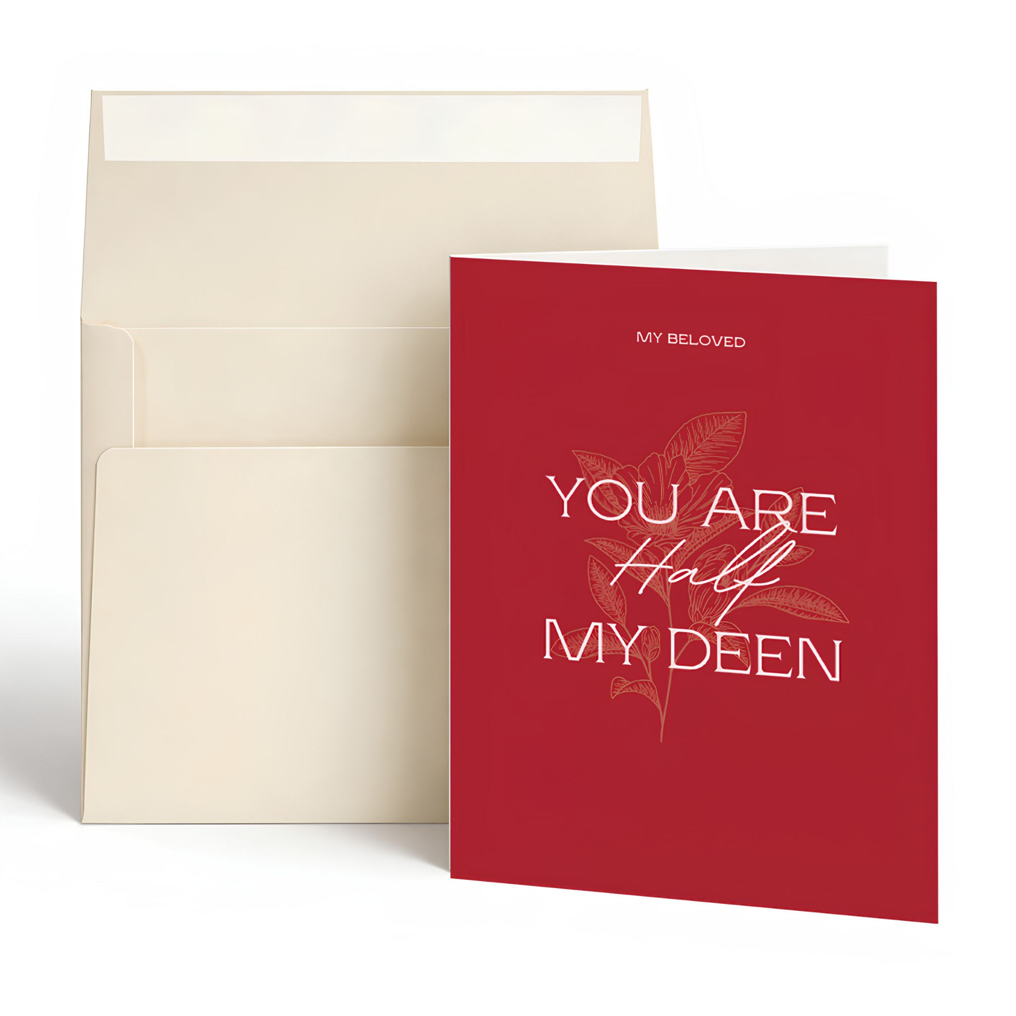 My Beloved You Are Half My Deen Islamic Love Card | Islamic Spouse Card