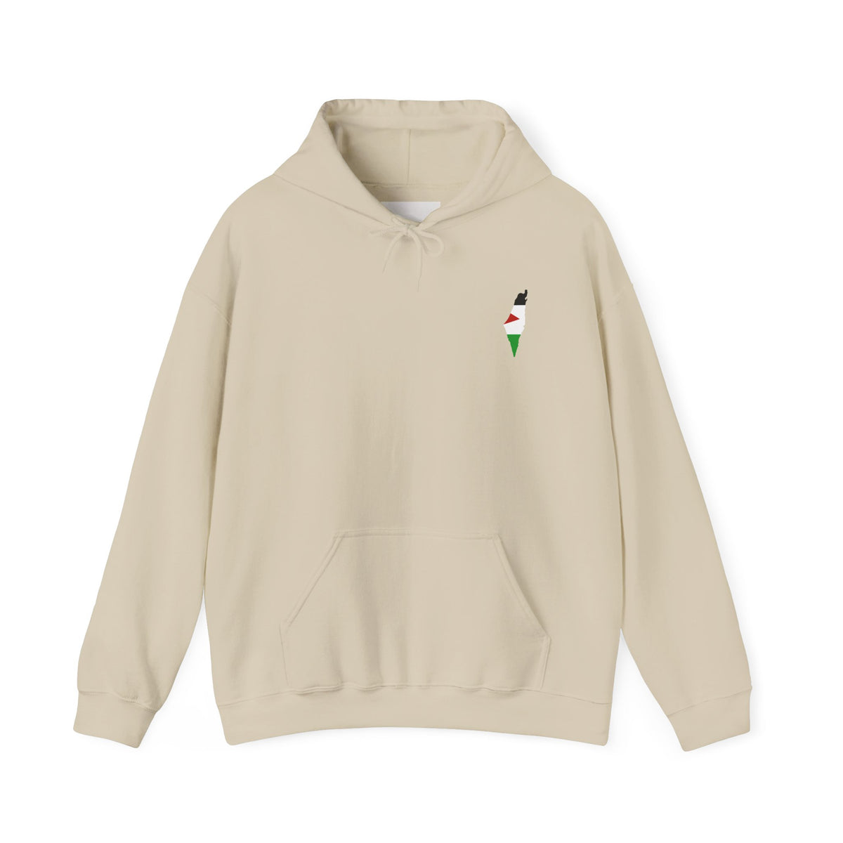 Minimalist Palestinian Flag Hoodie – Small Chest Emblem