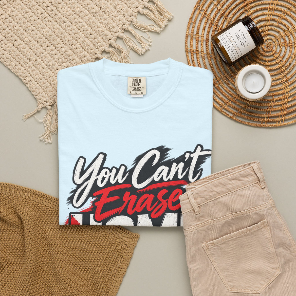 You Can't Erase Home T-Shirt — Palestine Solidarity Graphic Tee