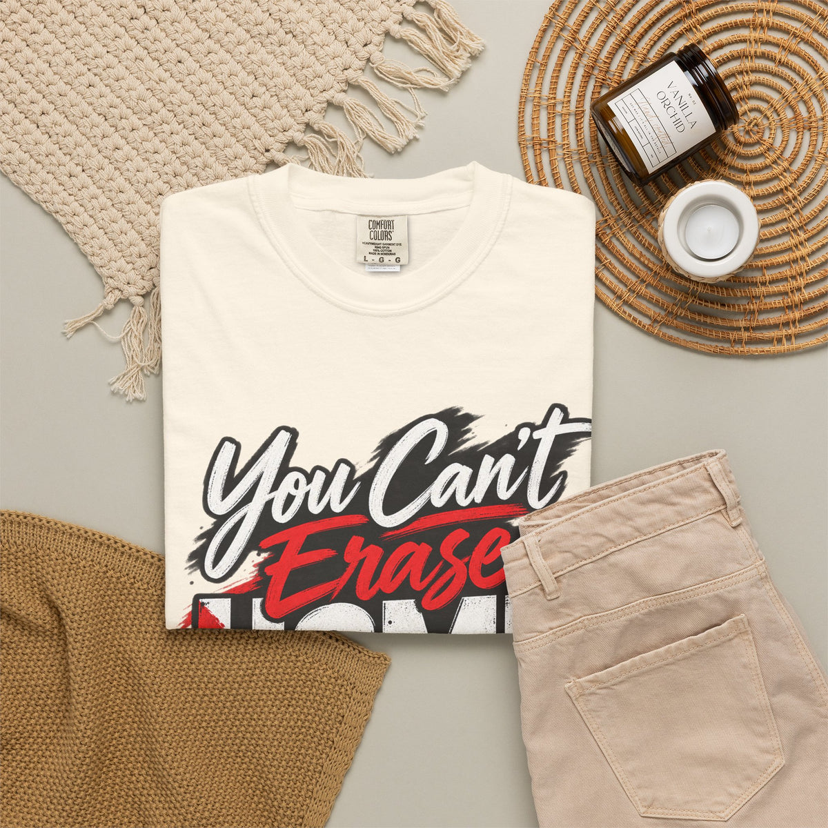 You Can't Erase Home T-Shirt — Palestine Solidarity Graphic Tee