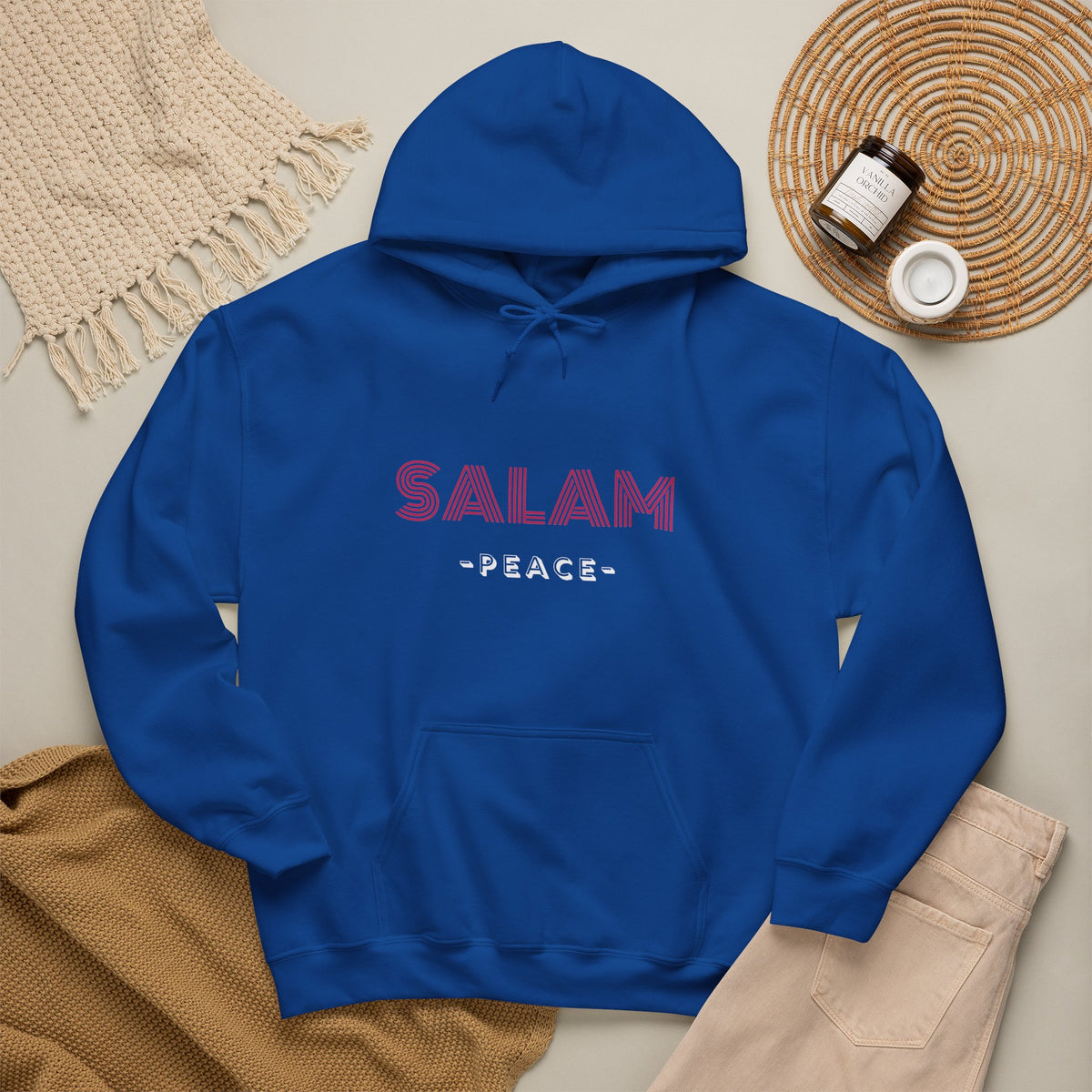 Salam Peace Hoodie — 'SALAM' Typography Peaceful Message Sweatshirt