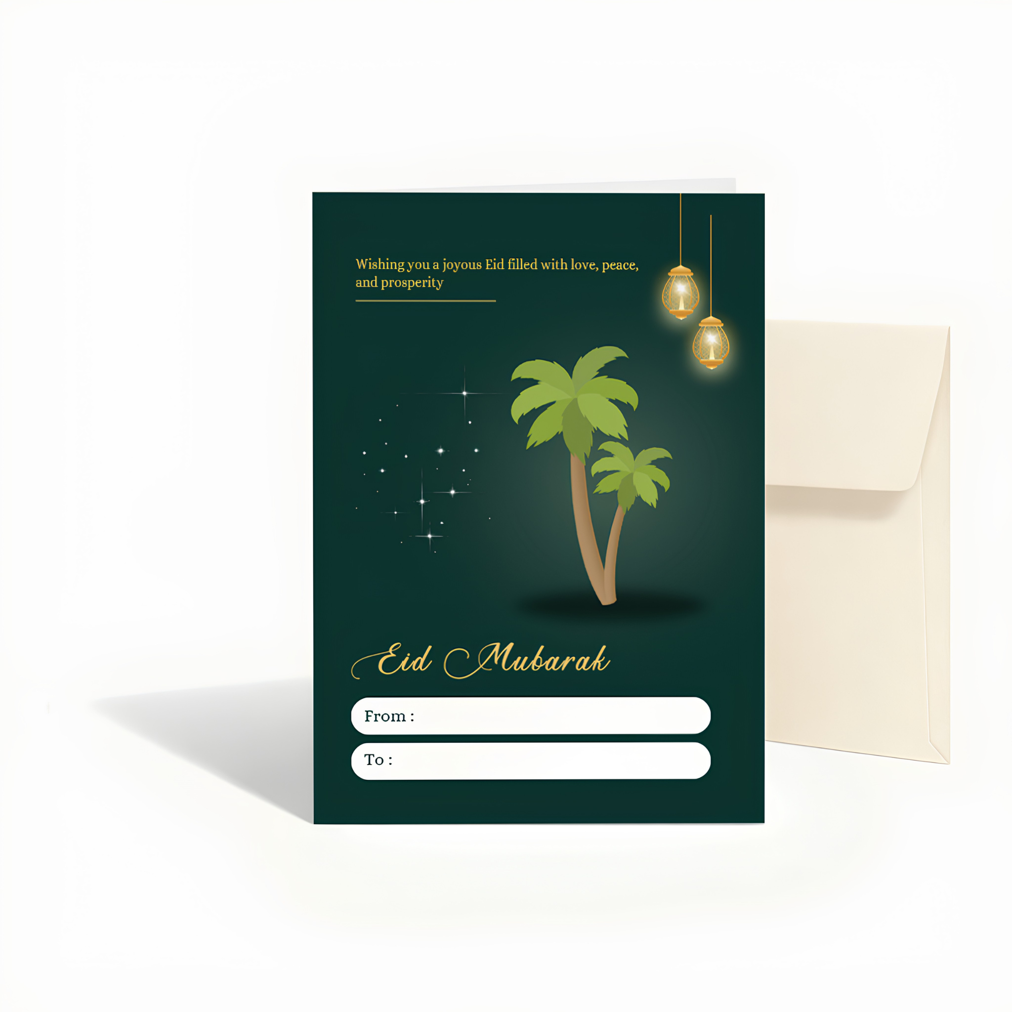Joyous Eid Mubarak Islamic Greeting Card