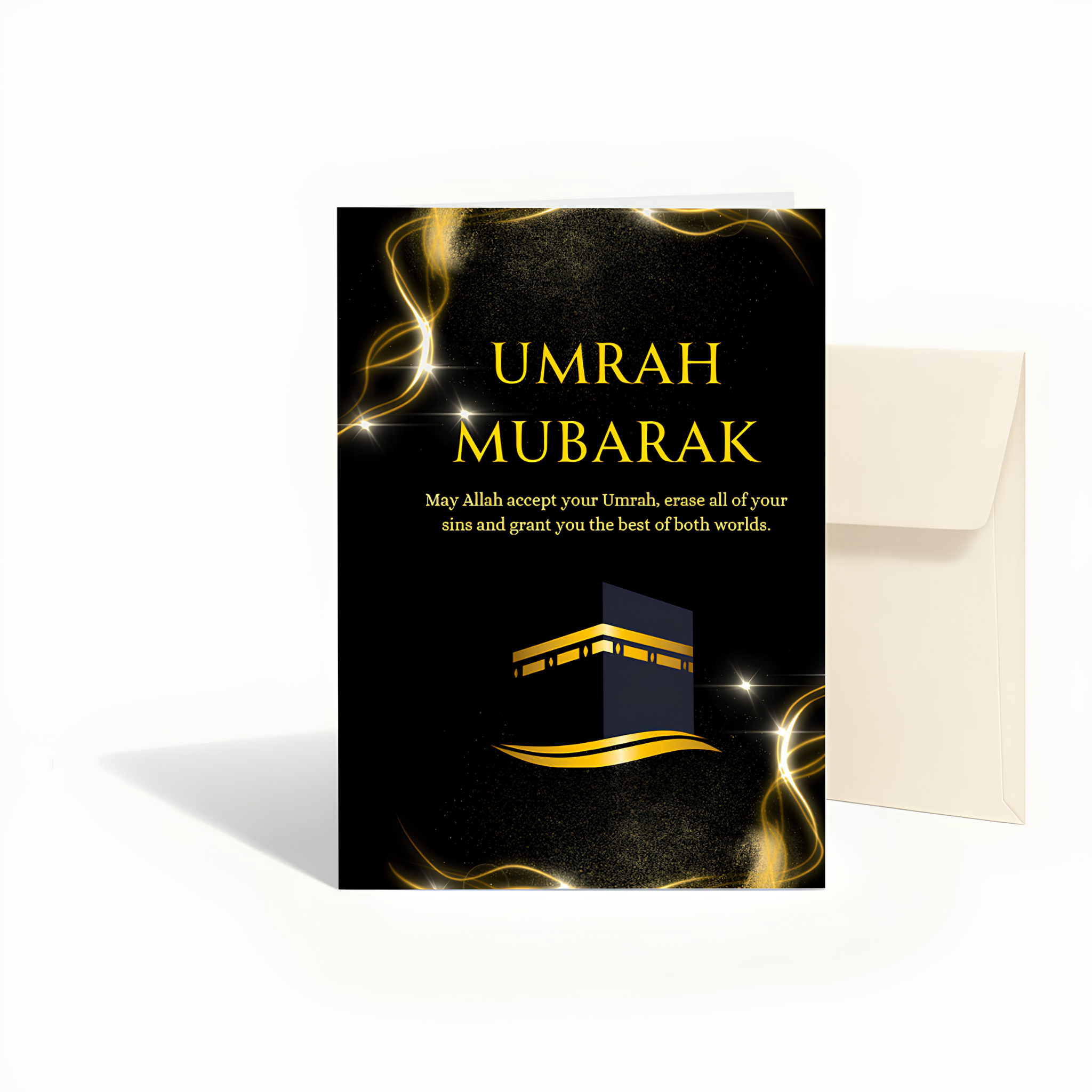Umrah Mubarak Islamic Greeting Card | Islamic Umrah Greeting Card with Du’a