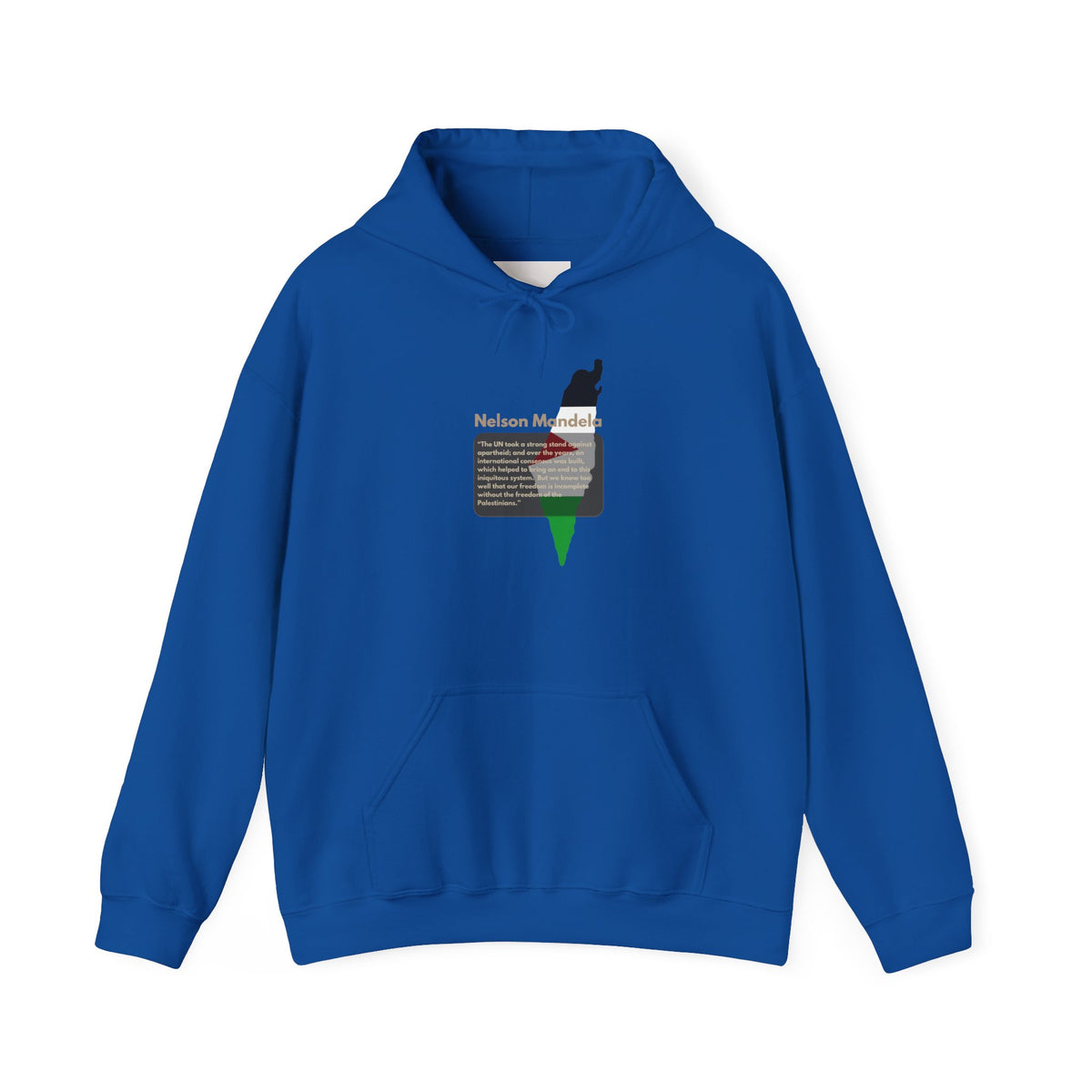 Hoodie - Nelson Mandela Quote & Palestine Flag Graphic