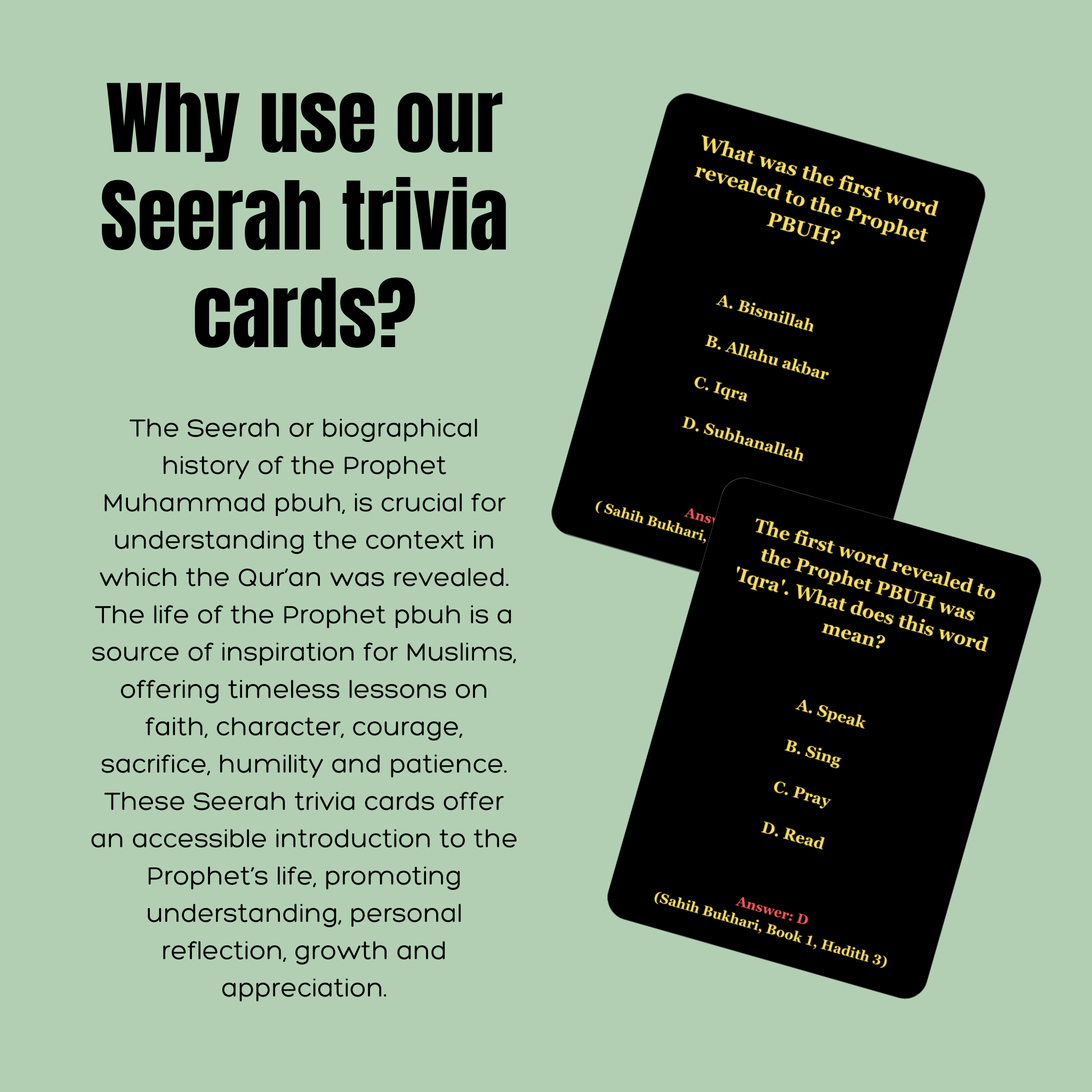 Islamic Trivia Cards - The Seerah Of The Prophet Trivia Cards