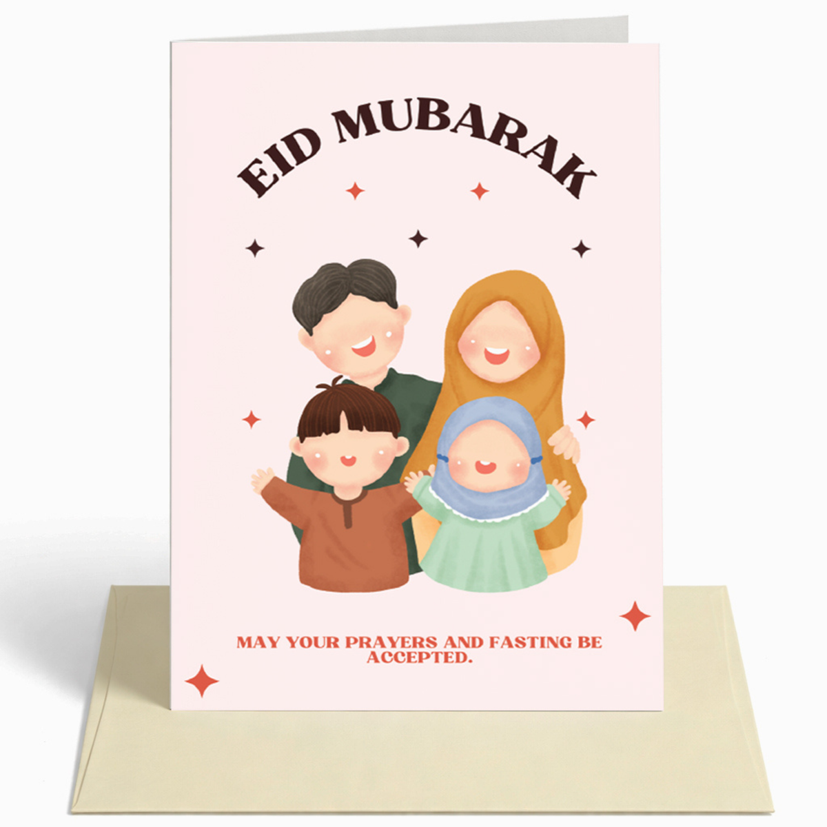Eid Mubarak Greeting Card (May Your Prayers & Fasting Be Accepted)