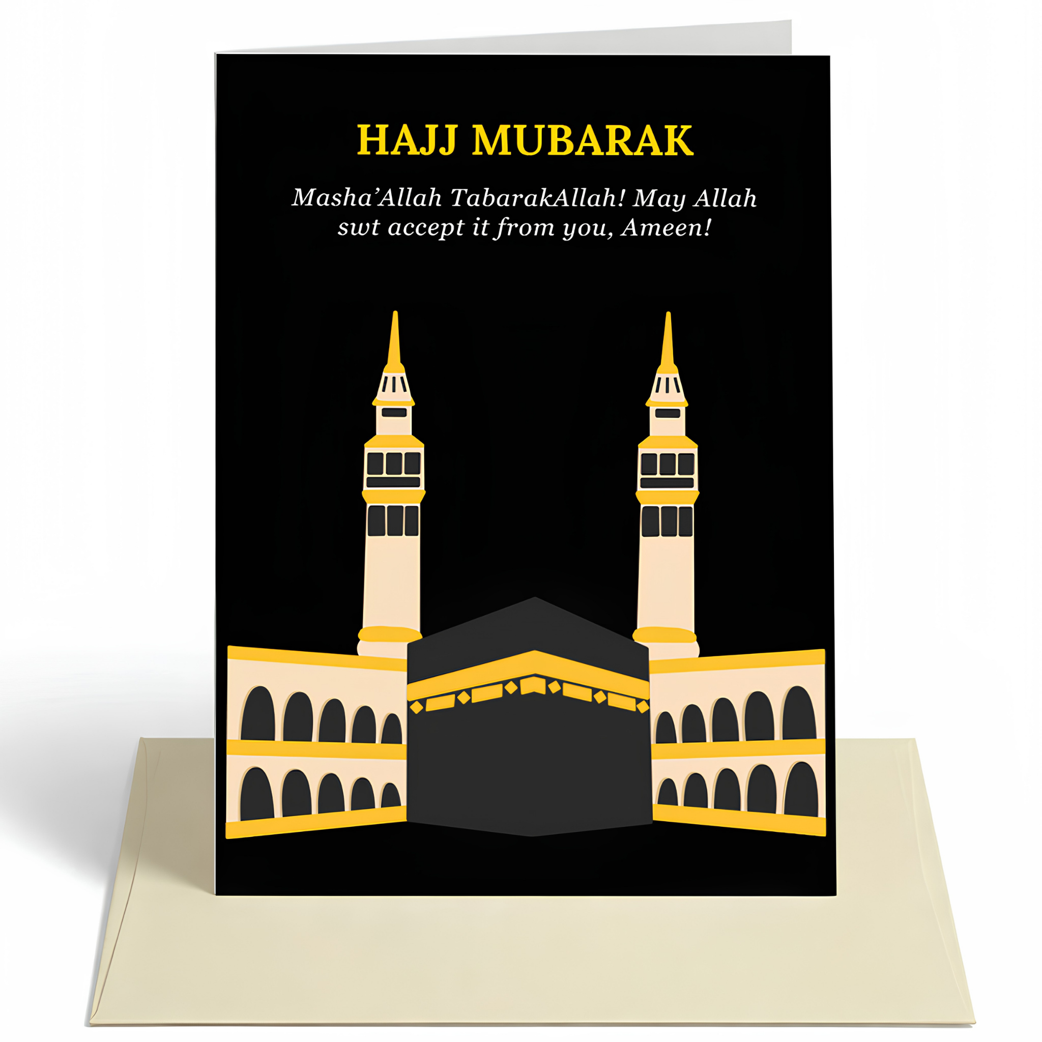Hajj Mubarak Islamic Greeting Card