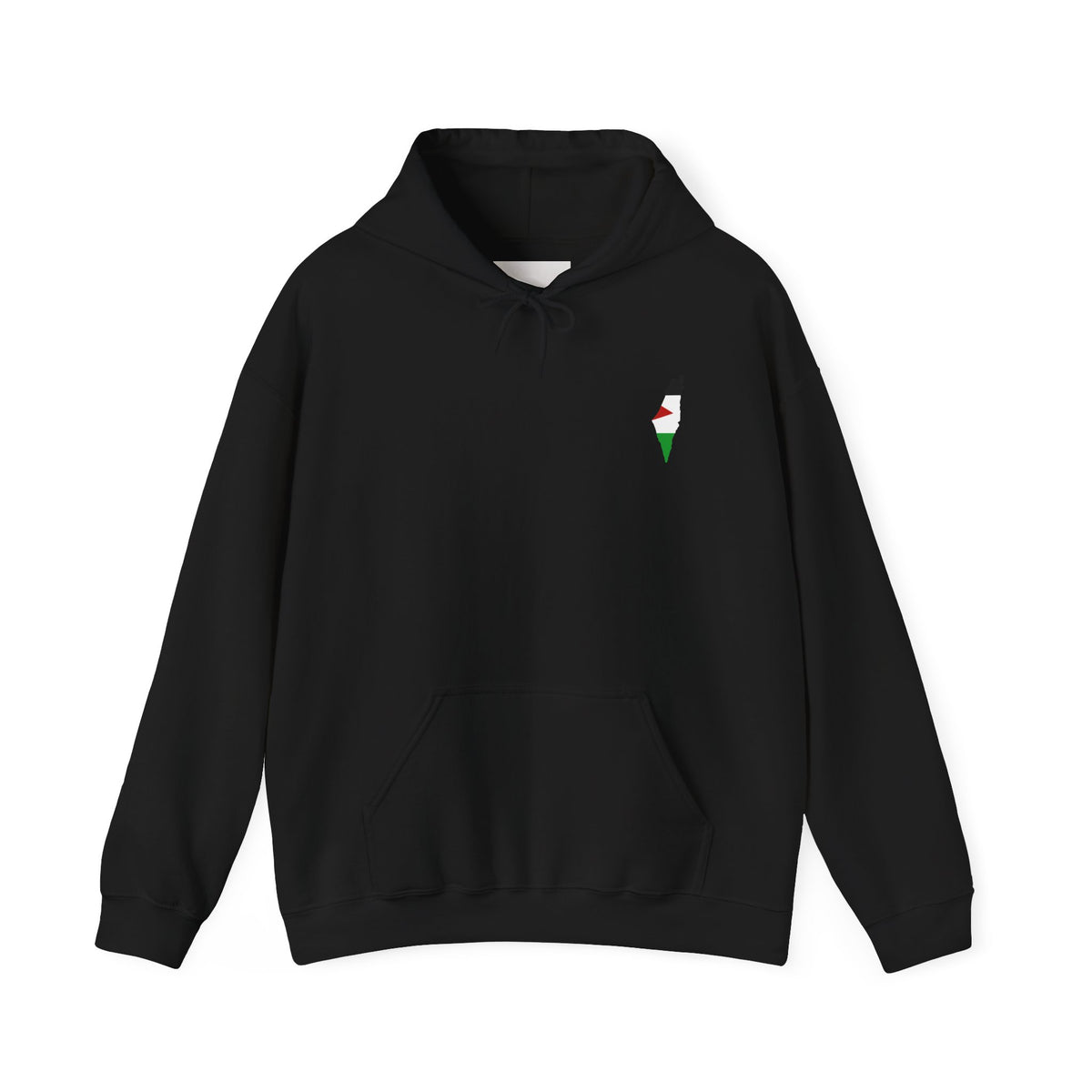Minimalist Palestinian Flag Hoodie – Small Chest Emblem