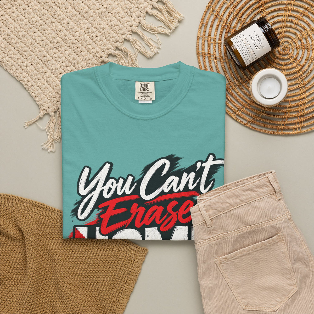 You Can't Erase Home T-Shirt — Palestine Solidarity Graphic Tee