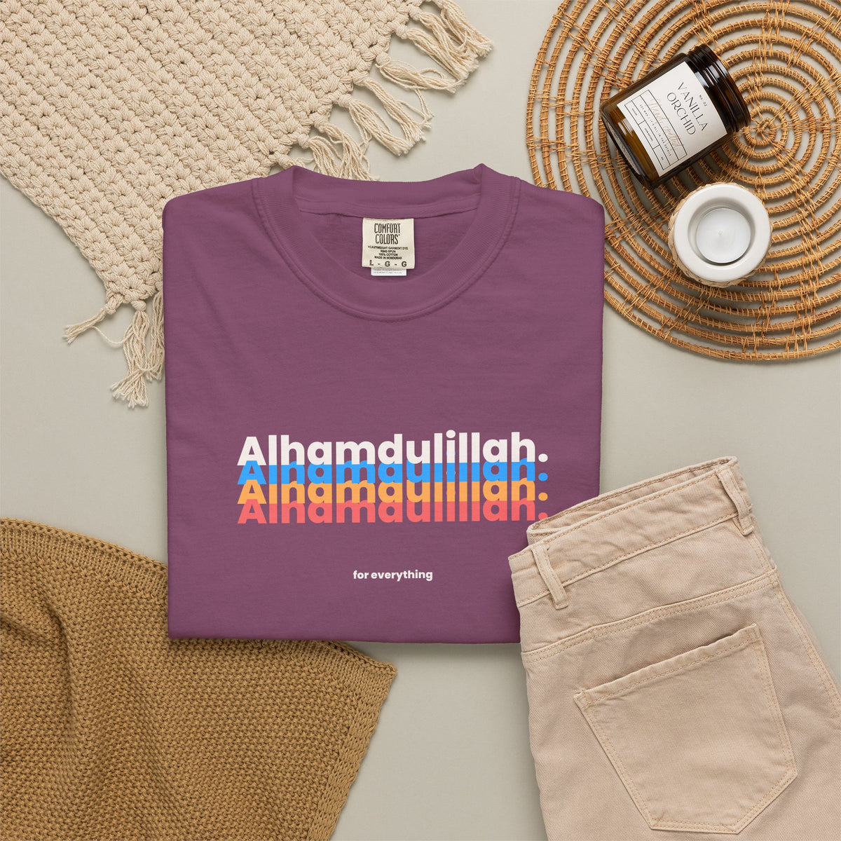 Alhamdulillah Repeat Script T-Shirt — Faith-Inspired Casual Tee